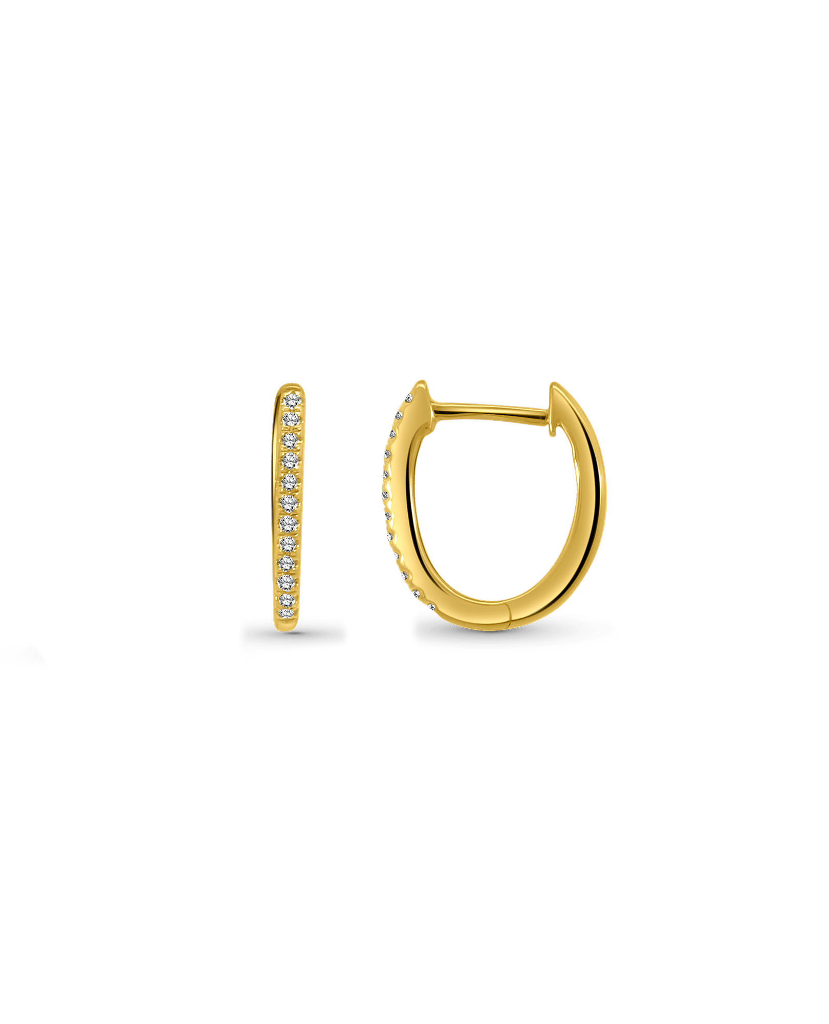 Classic Hoop Earrings .10 Carat TW Diamonds | 10kt Yellow Gold