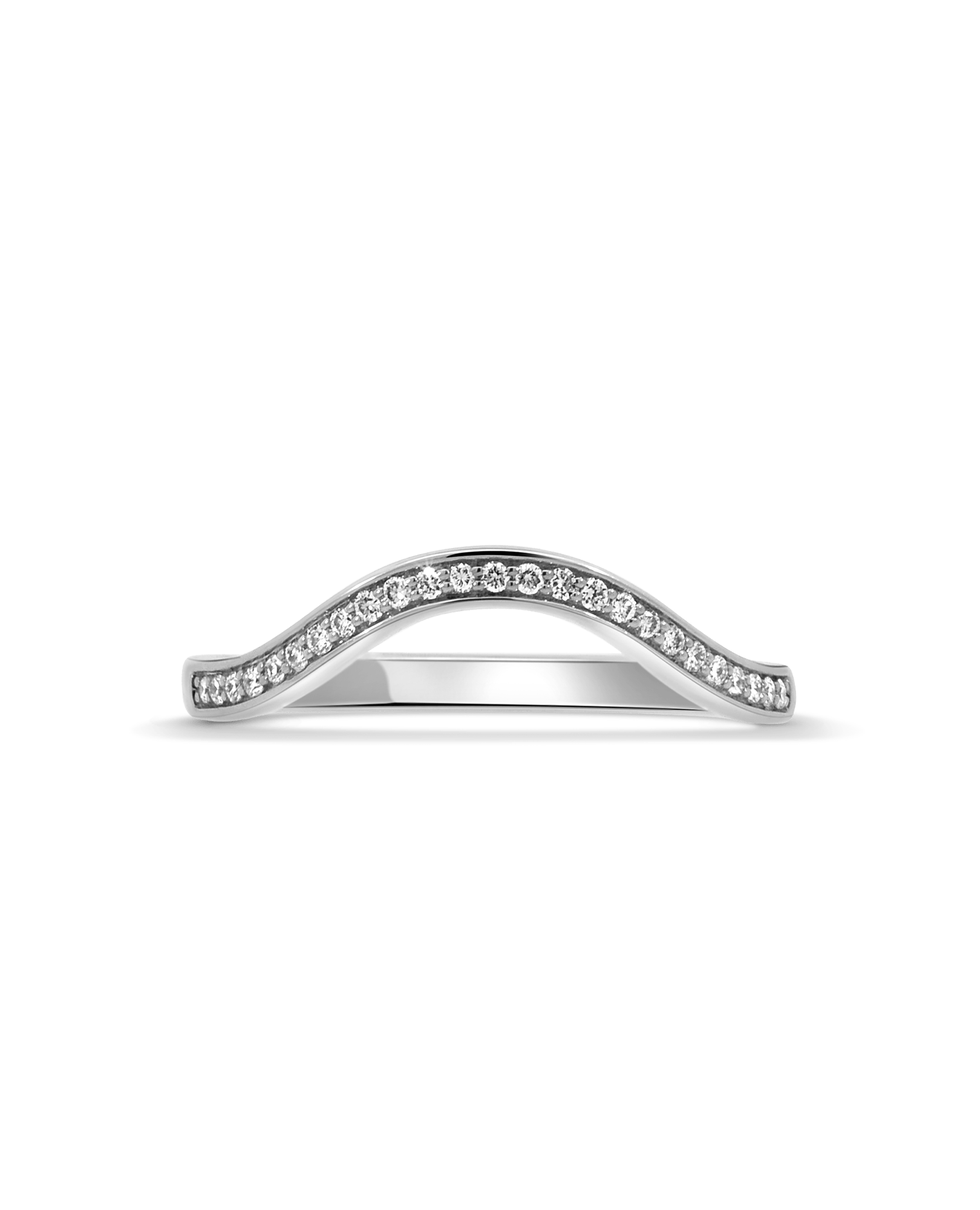 Contour Pave Wedding band .10 Carat TW Lab-grown Diamond | 14kt White Gold