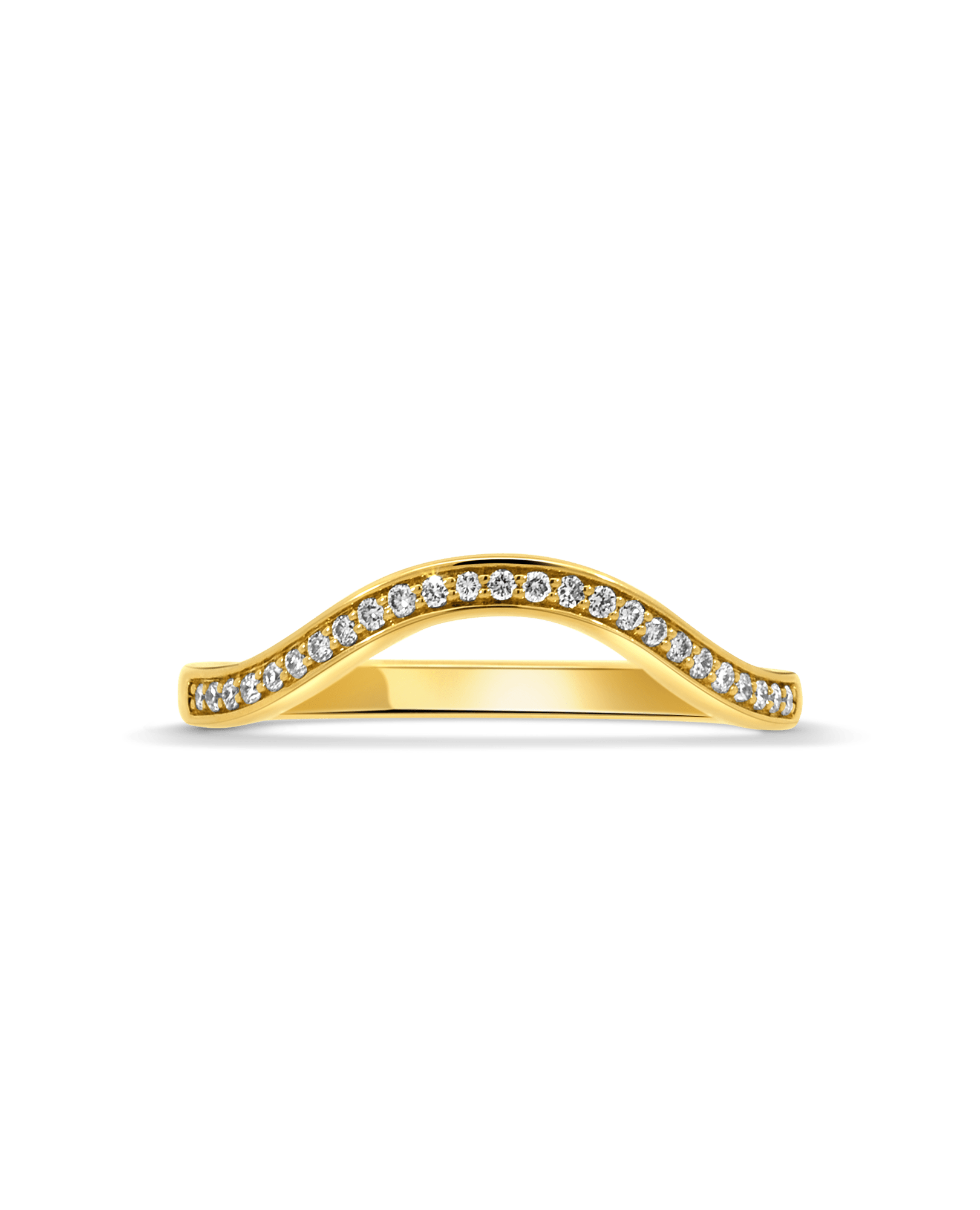 Contour Pave Wedding band .10 Carat TW Lab-grown Diamond | 14kt Yellow Gold