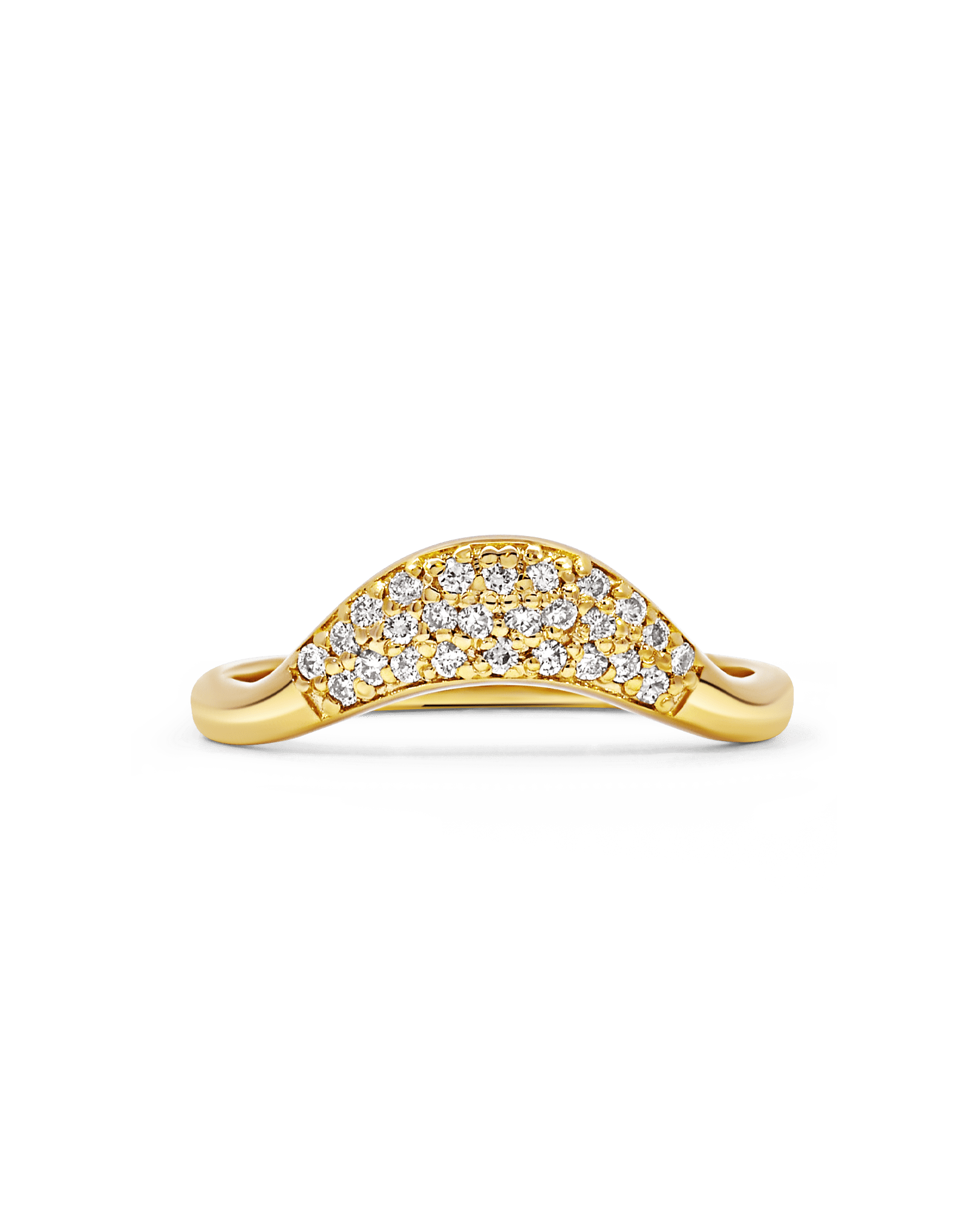 Curved Ring .18 Carat TW Diamond | 10kt Yellow Gold