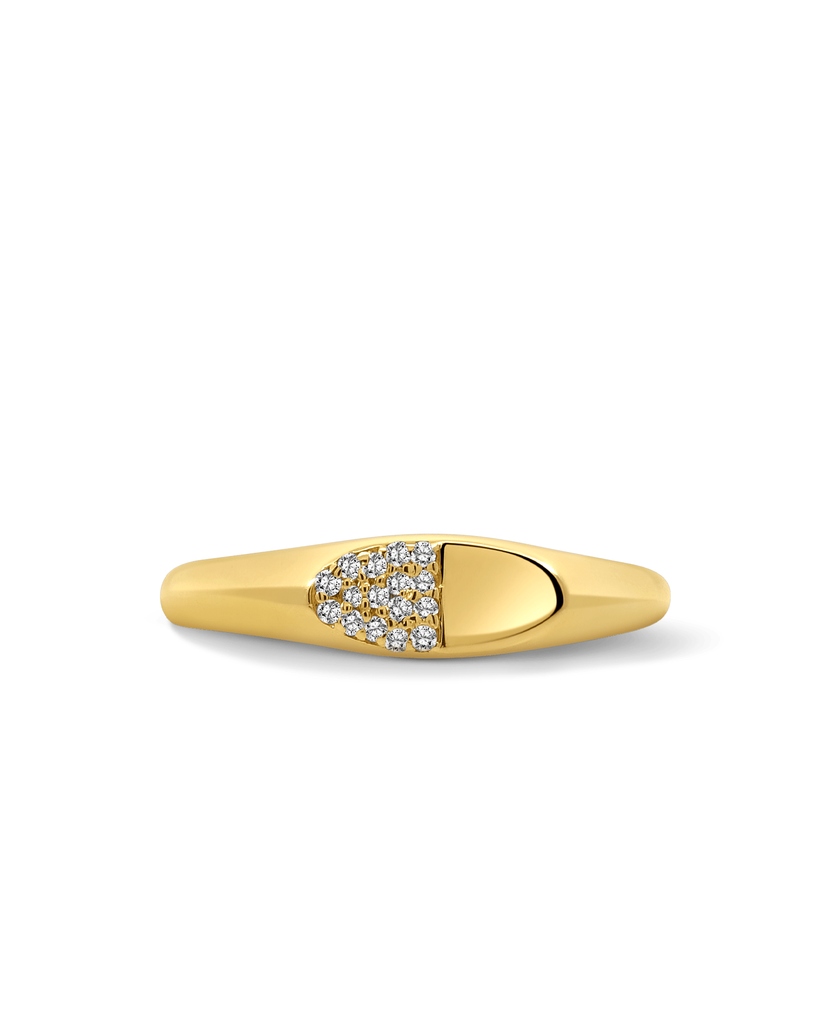 Duo Signet Ring .06 Carat TW Diamond | 10kt Yellow Gold
