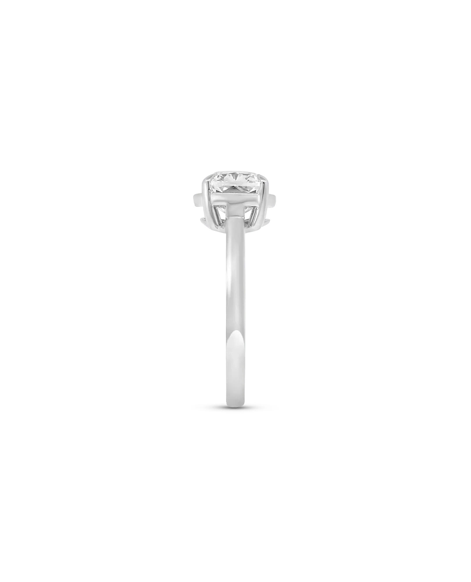 East West Engagement Ring 2.50 Carat Lab-grown Elongated Cushion Diamond | 14kt White Gold