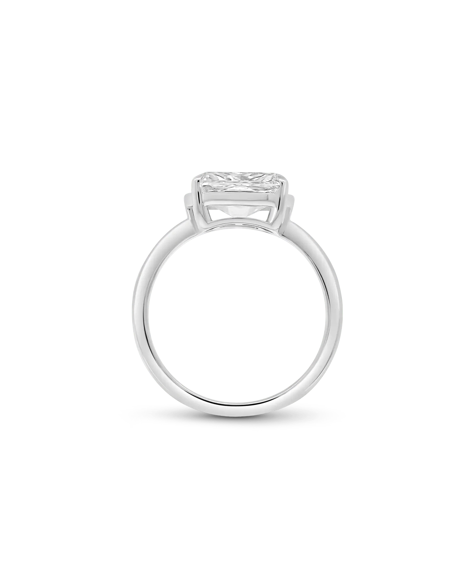 East West Engagement Ring 2.50 Carat Lab-grown Elongated Cushion Diamond | 14kt White Gold