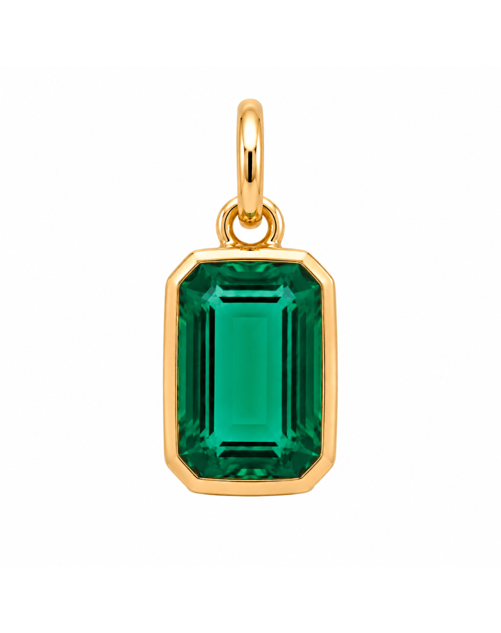 Emerald Pendant Charm | 10kt Yellow Gold