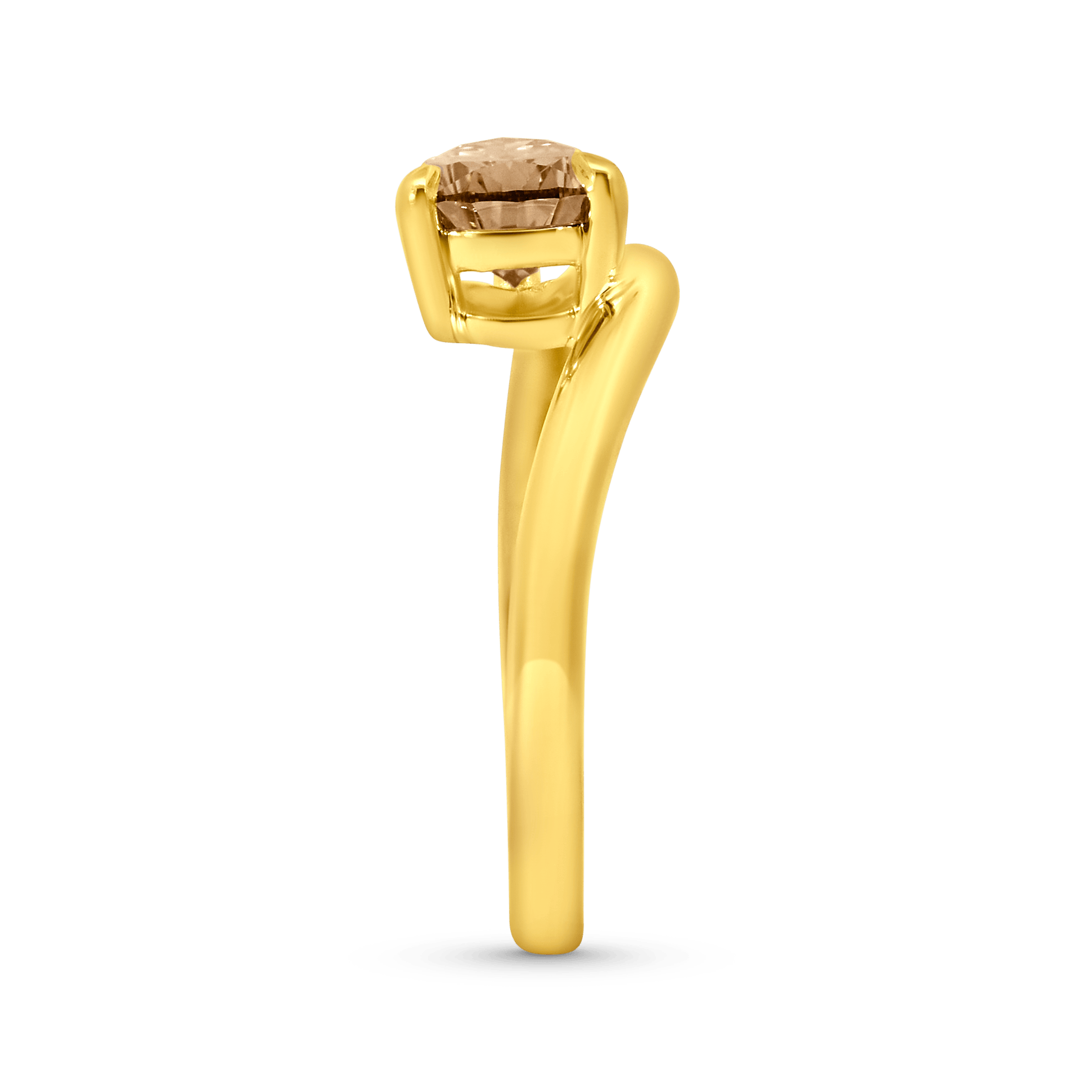 Engagement Ring 1.45 Carat TW Lab-grown Pear Champagne Diamond | 14kt Yellow Gold