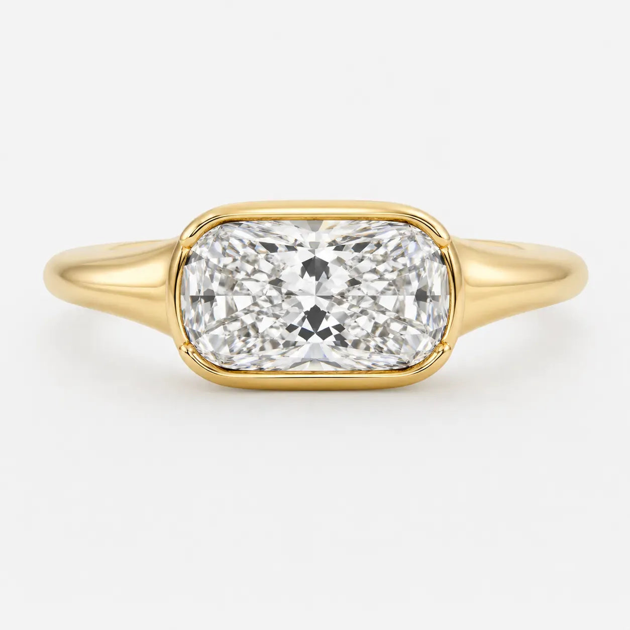 Engagement Ring 1.51 Carat TW Lab-grown Elongated Cushion Cut Diamond | 14kt Yellow Gold