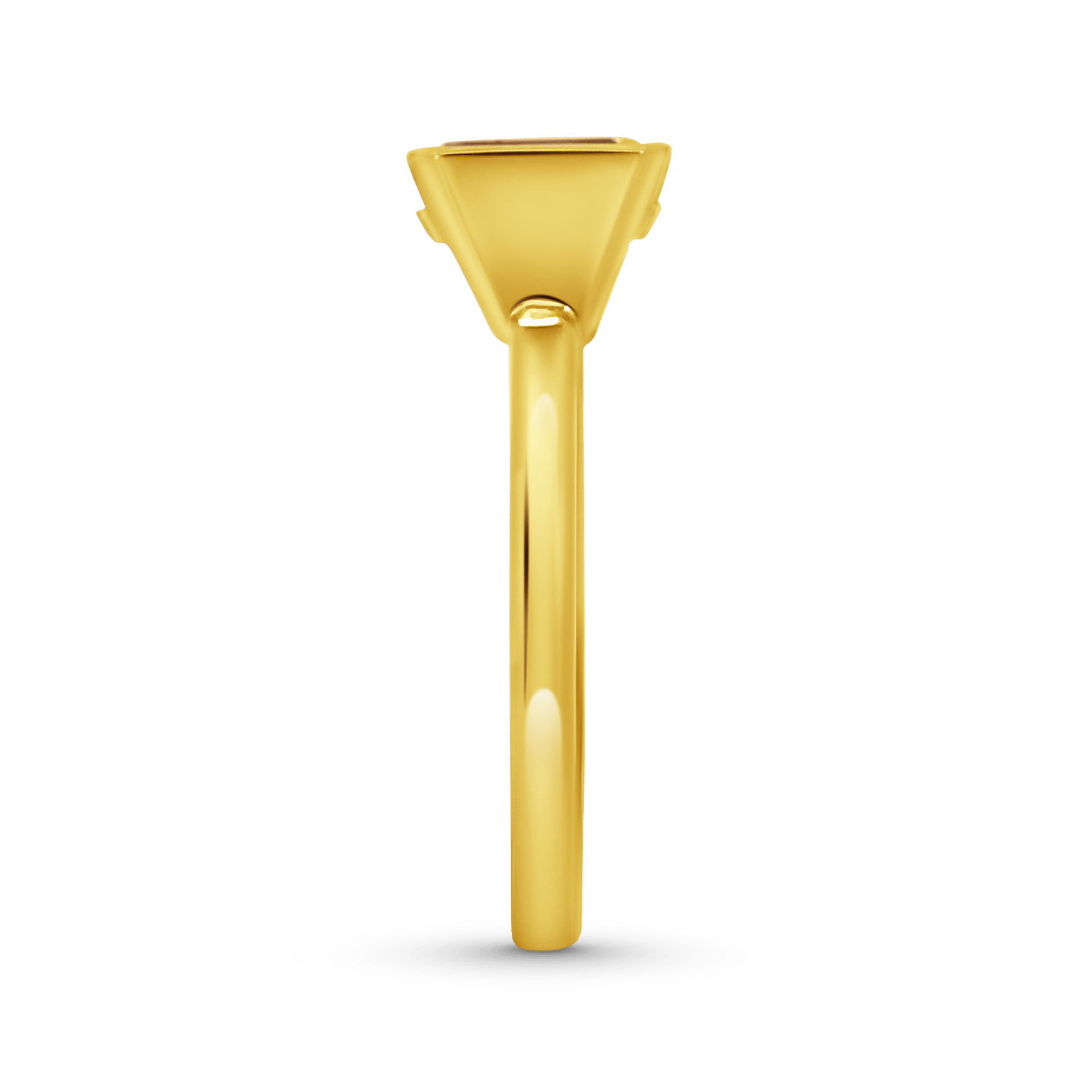 Engagement Ring 2.12 Carat TW Lab-grown Asscher Cut Champagne Diamond | 14kt Yellow Gold
