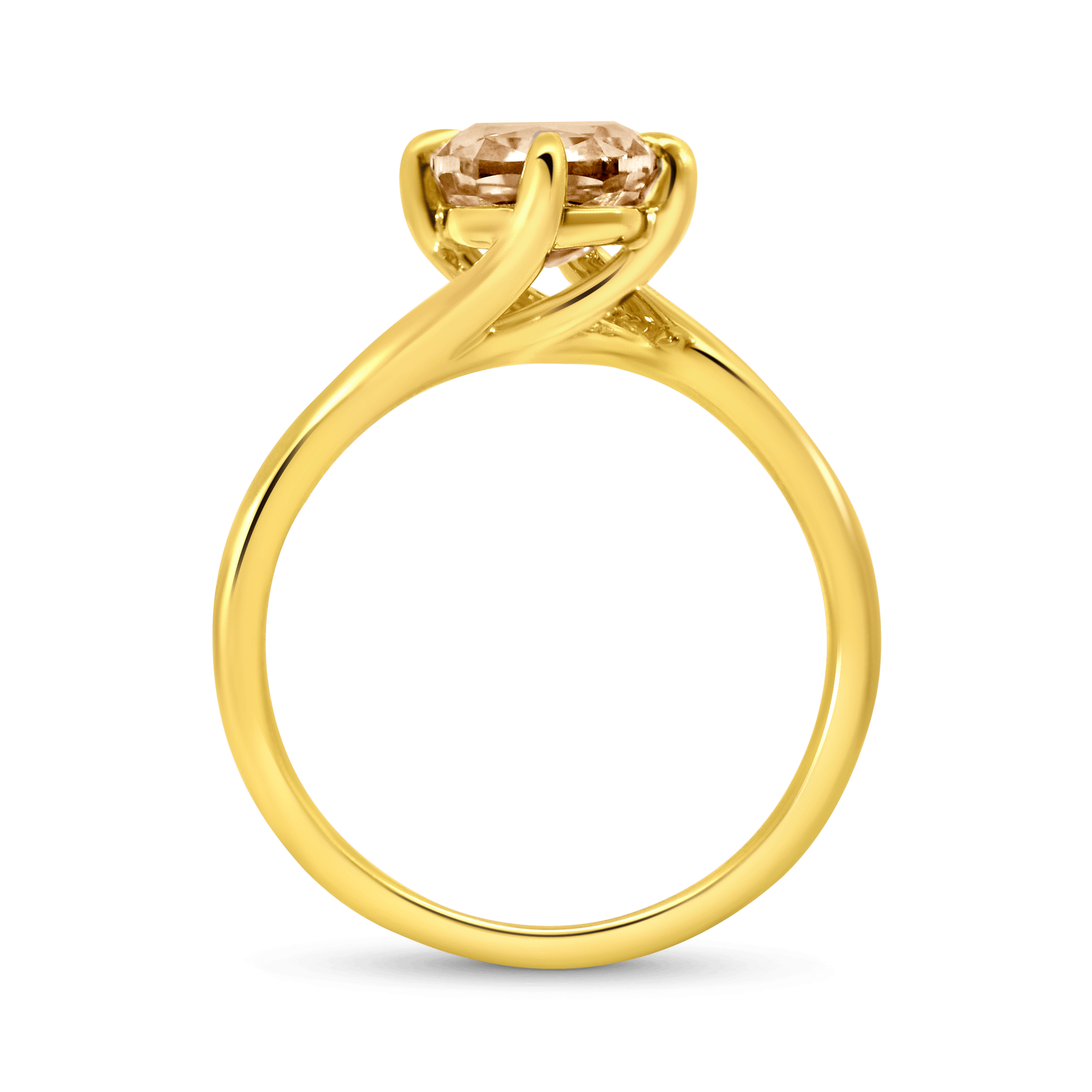 Engagement Ring 2.55 Carat TW Lab-grown Elongated Cushion Cut Champagne Diamond | 14kt Yellow Gold
