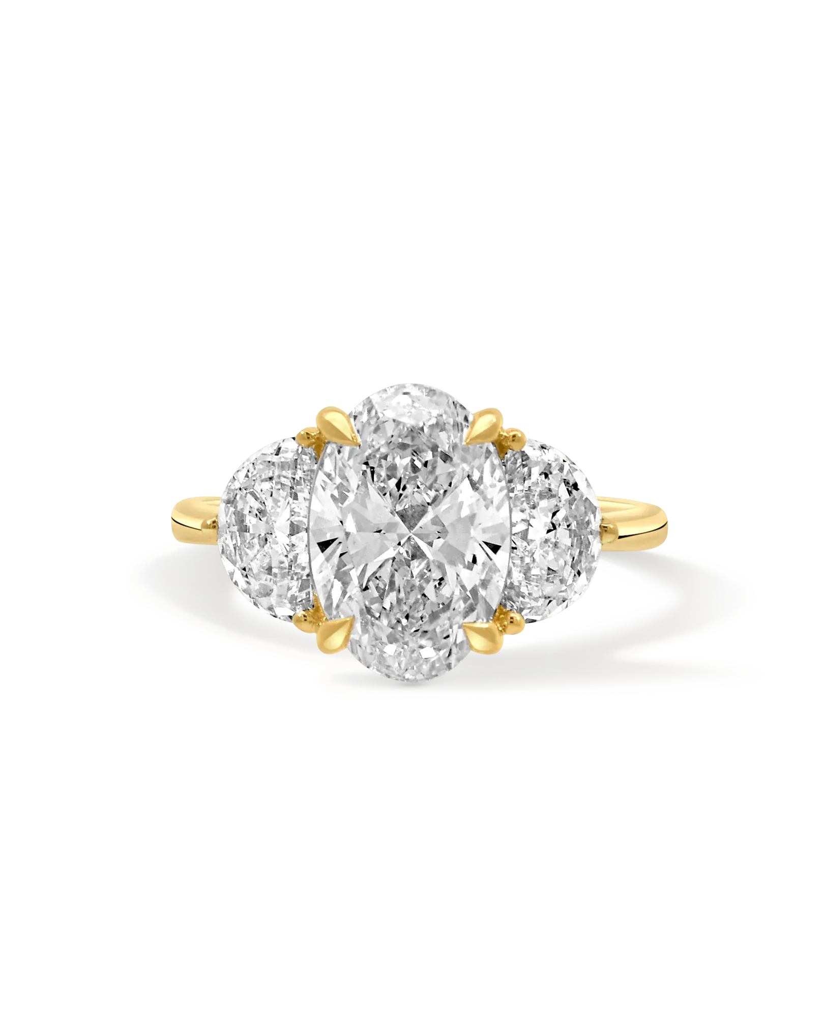 Engagement Ring 3.00 Carat Lab-grown Oval Excellent Diamond | 14kt Yellow gold
