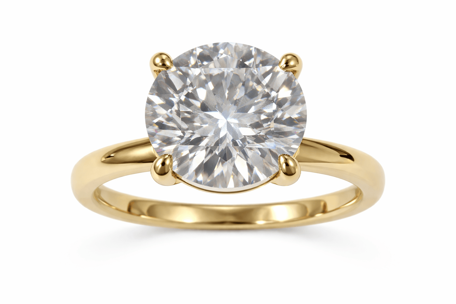 Engagement Ring 3.00 Carat Lab-grown RB Diamond | 14kt Yellow Gold