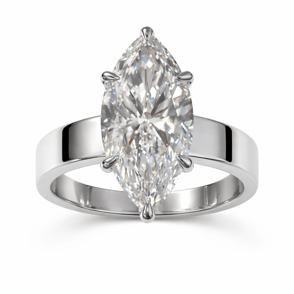Engagement Ring 3.00 Carat TW Lab-grown Marquise Cut Diamond | 14kt White Gold