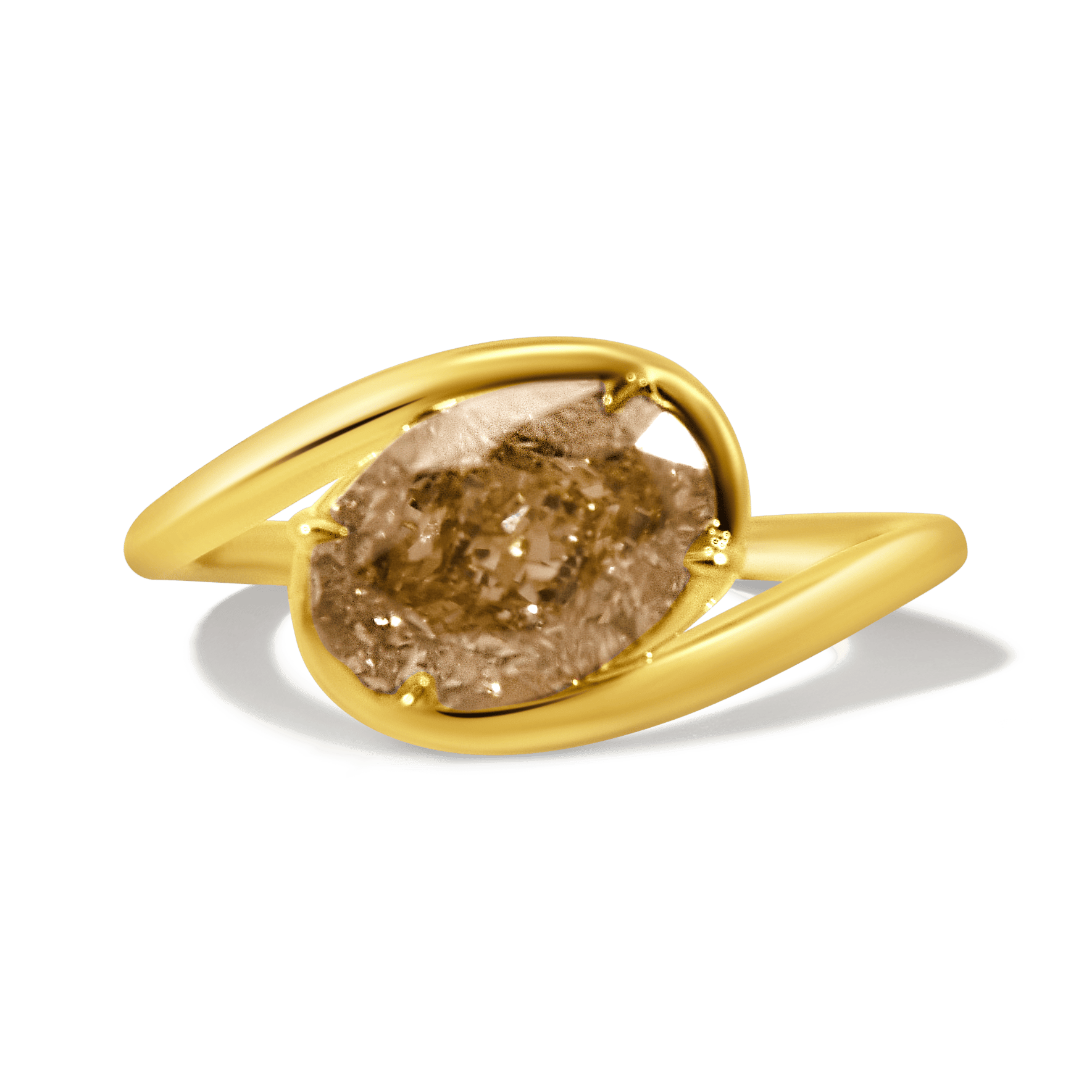 Engagement Ring 3.02 Carat TW Lab-grown Oval Champagne Diamond | 14kt Yellow Gold