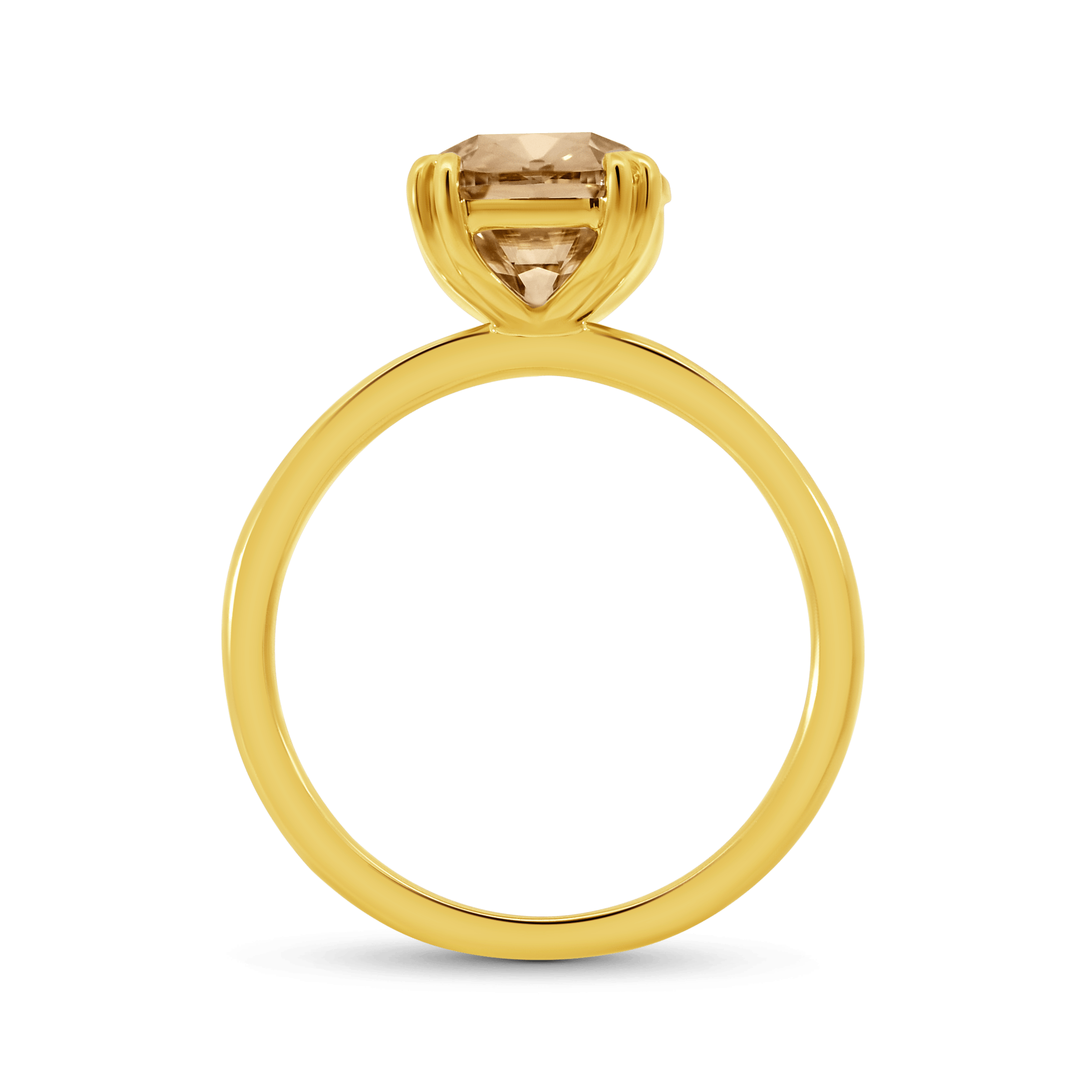 Engagement Ring 4.08 Carat TW Lab-grown Elongated Cushion Old Mine Cut Champagne Diamond |14kt Yellow Gold
