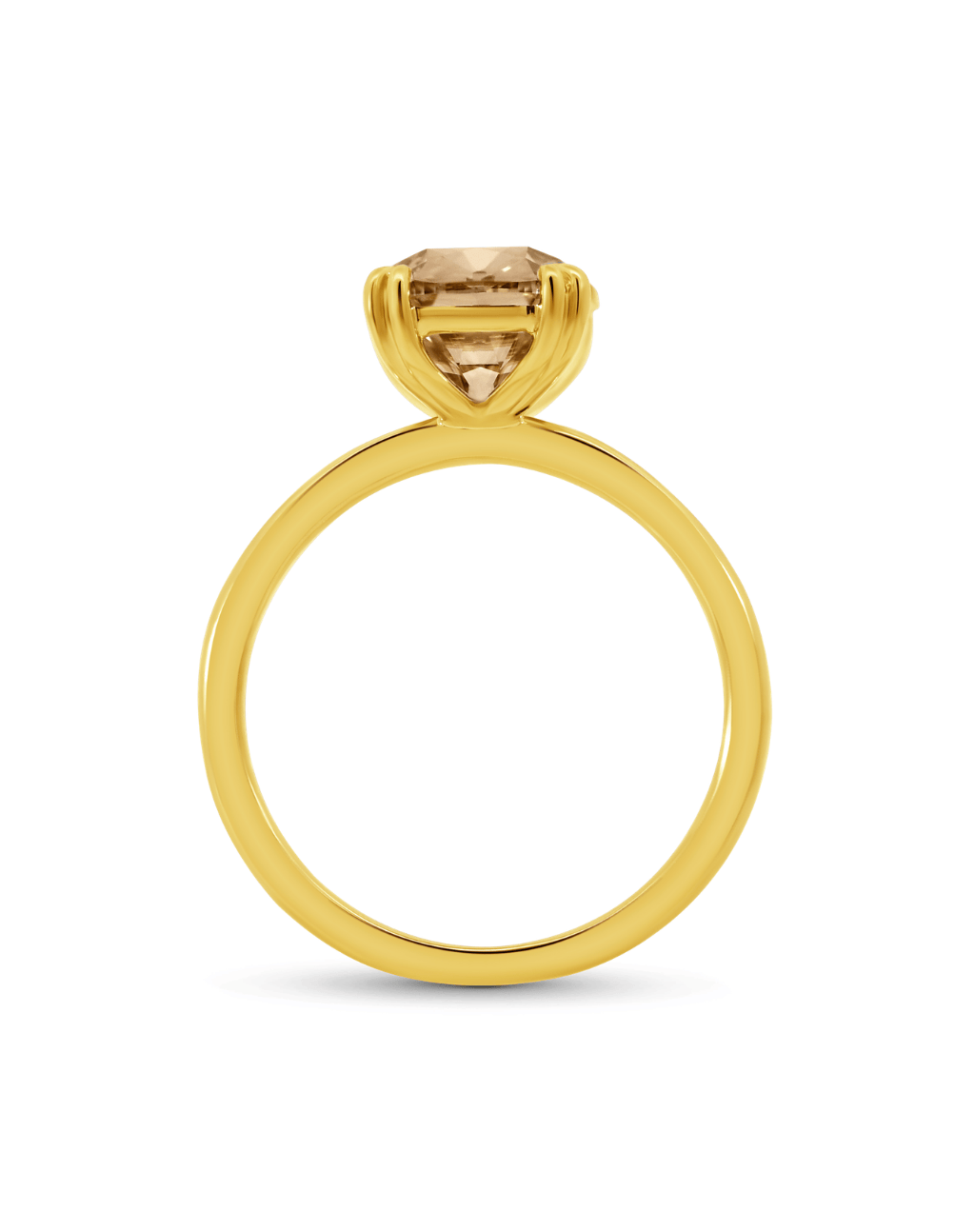 Engagement Ring 4.08 Carat TW Lab-grown Elongated Cushion Old Mine Cut Champagne Diamond |14kt Yellow Gold