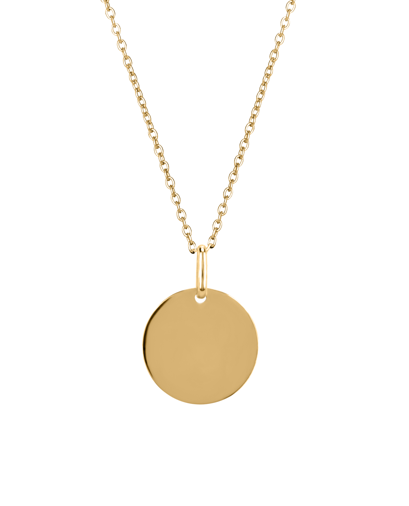Engravable 14MM Disc Name Plate | 10kt Yellow Gold