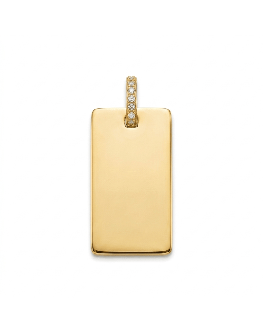 Engravable Pendant Charm .03 Carat TW Diamonds | 10kt Yellow Gold