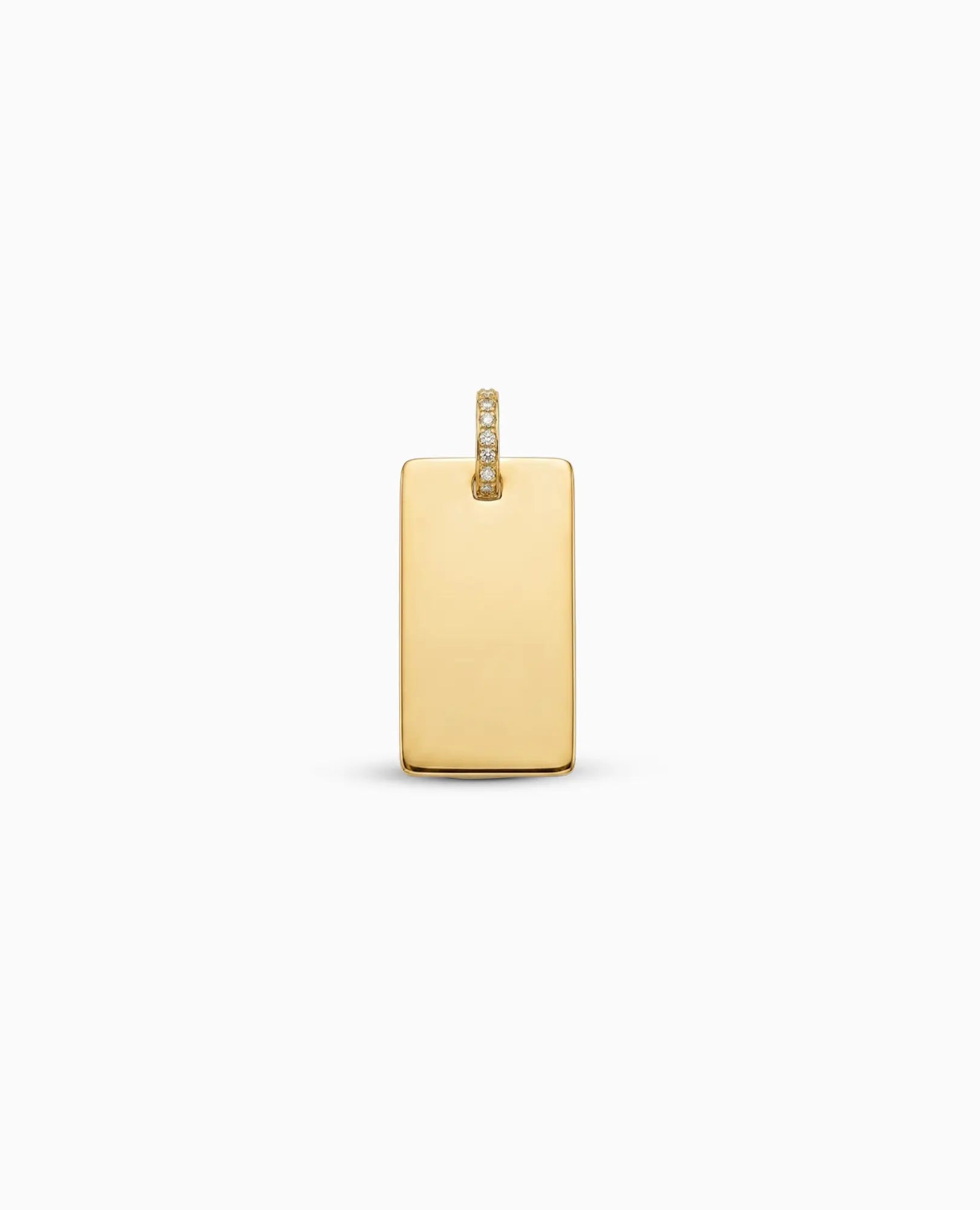 Engravable Pendant Charm .03 Carat TW Diamonds | 10kt Yellow Gold