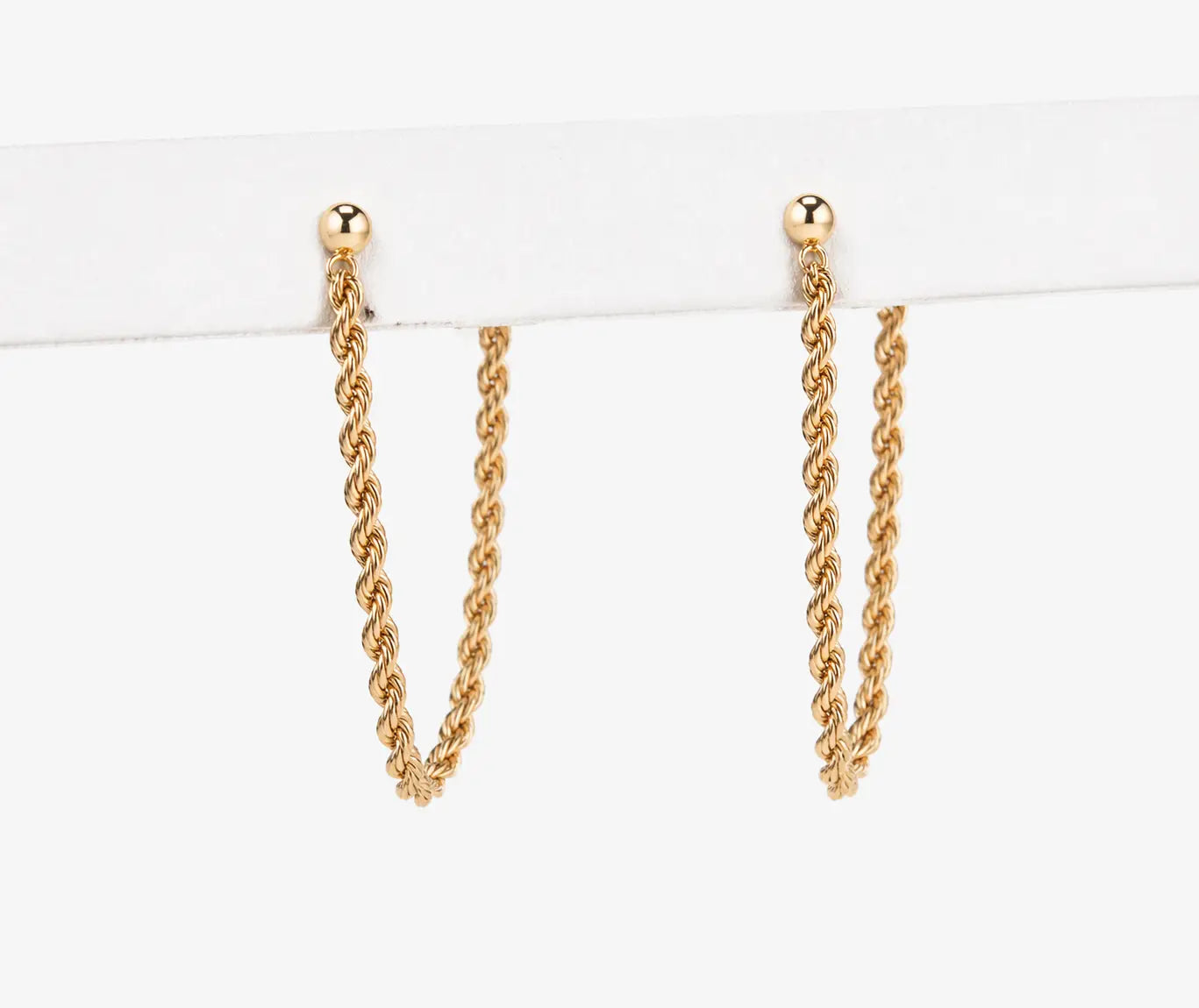 Front to Back Rope Earrings | 14kt Yellow Gold