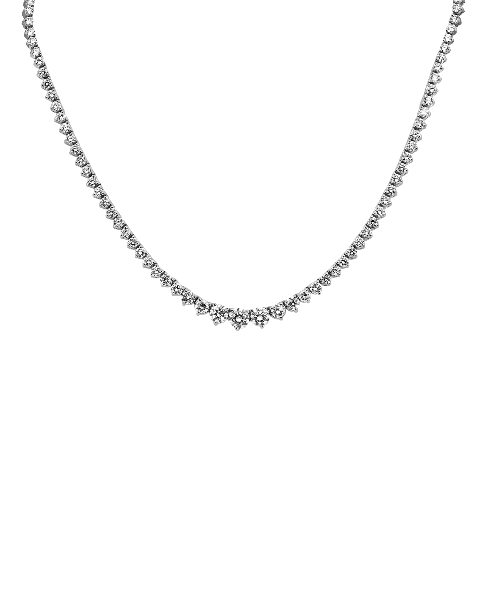 Graduated Tennis Necklace 7.00 Carat TW Lab-Grown Diamond | 14kt White Gold