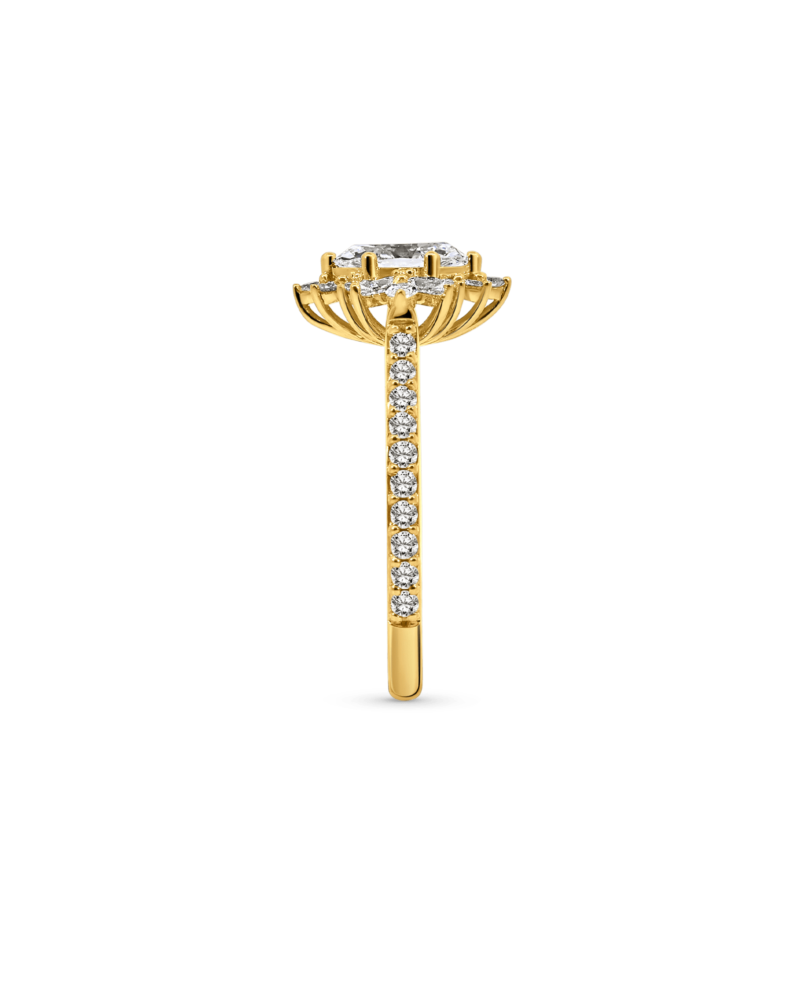 Halo Engagement Ring 1.12 Carat TW Marquise Diamond | 14kt Yellow Gold