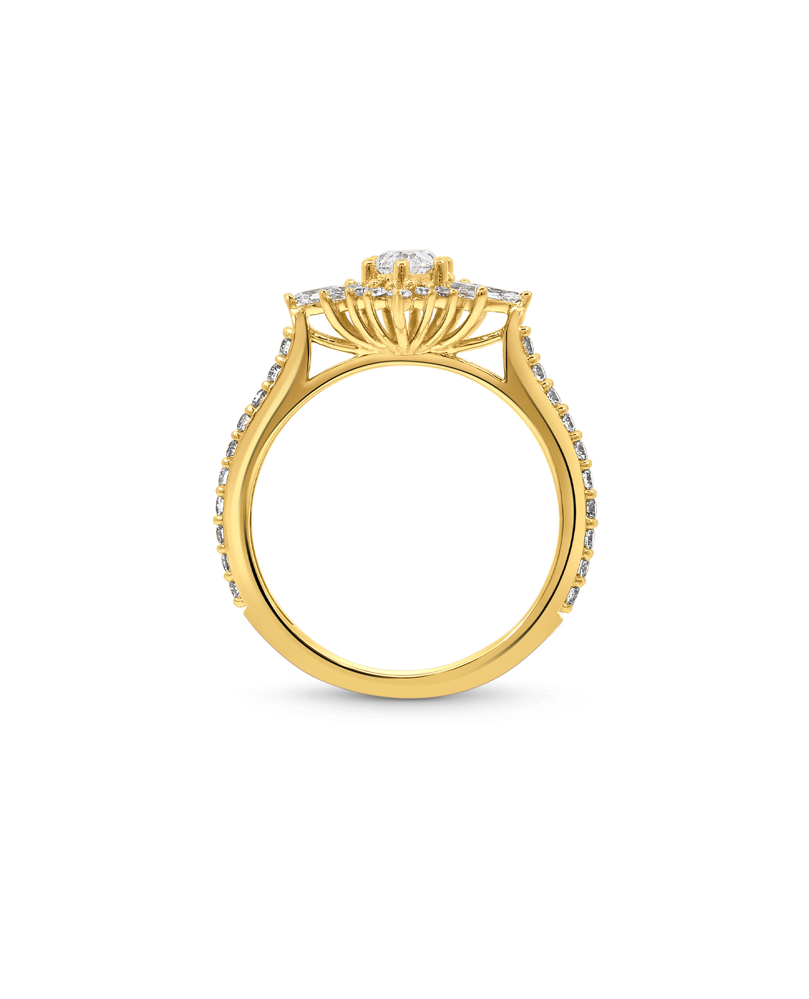 Halo Engagement Ring 1.12 Carat TW Marquise Diamond | 14kt Yellow Gold
