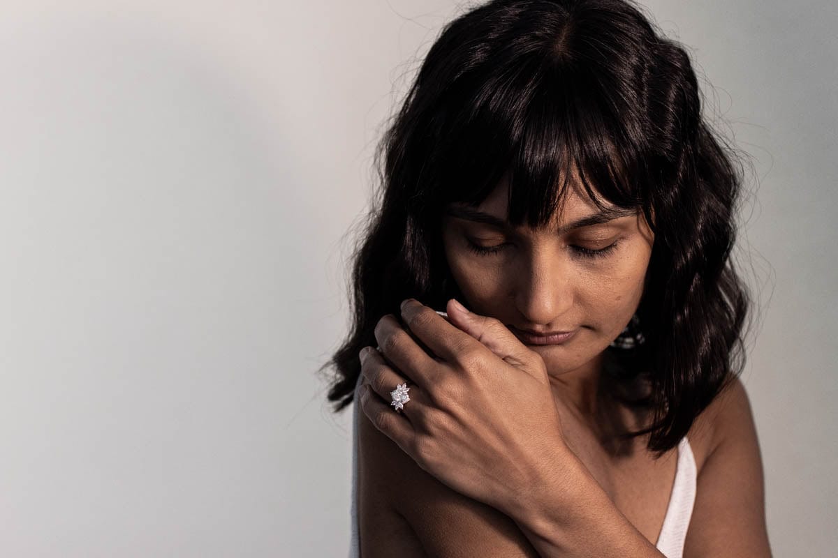 Halo Engagement Ring 1.63 Carat TW Lab-grown Oval Diamond | 14kt Rose Gold