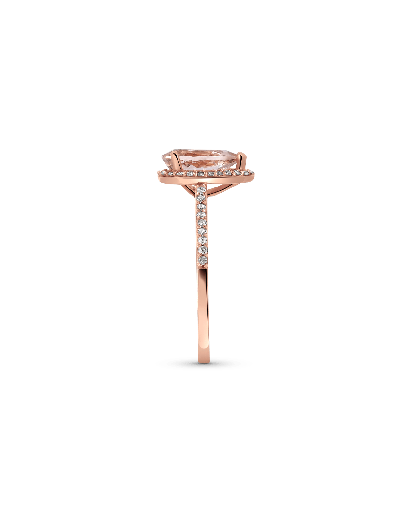 Halo Morganite Ring & .21 Carat TW Diamond | 14kt Rose Gold