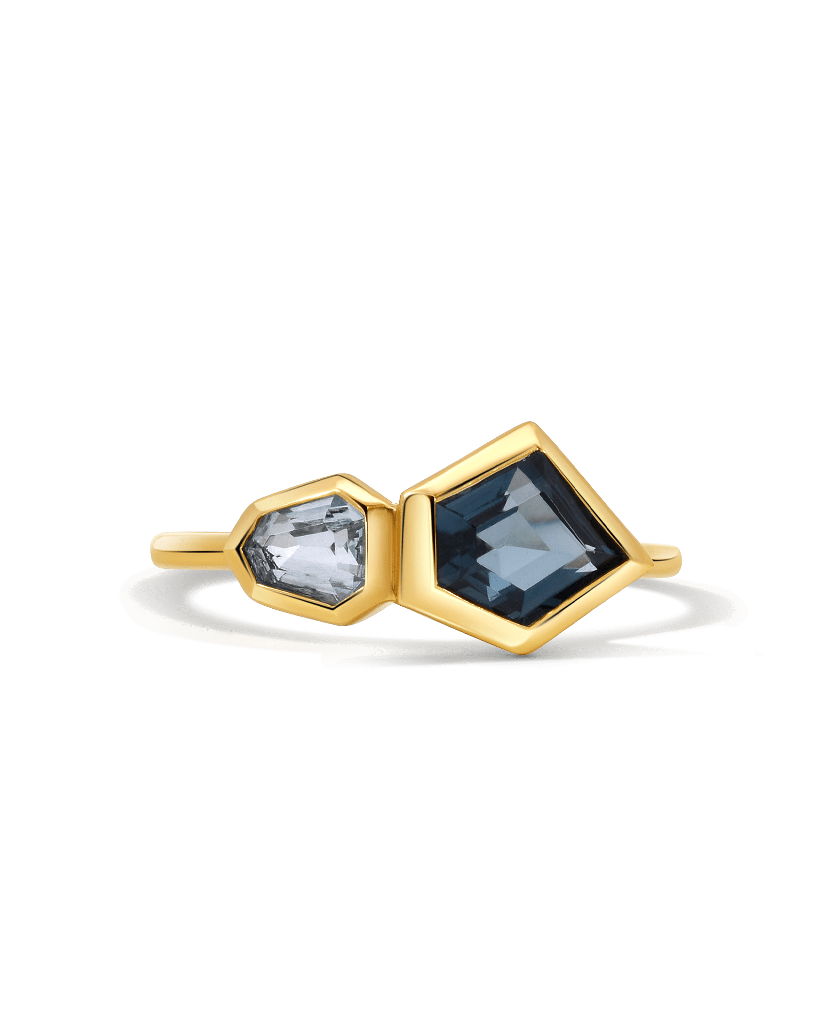 London Blue Quartz & Aquamarine Ring | 14kt Yellow Gold