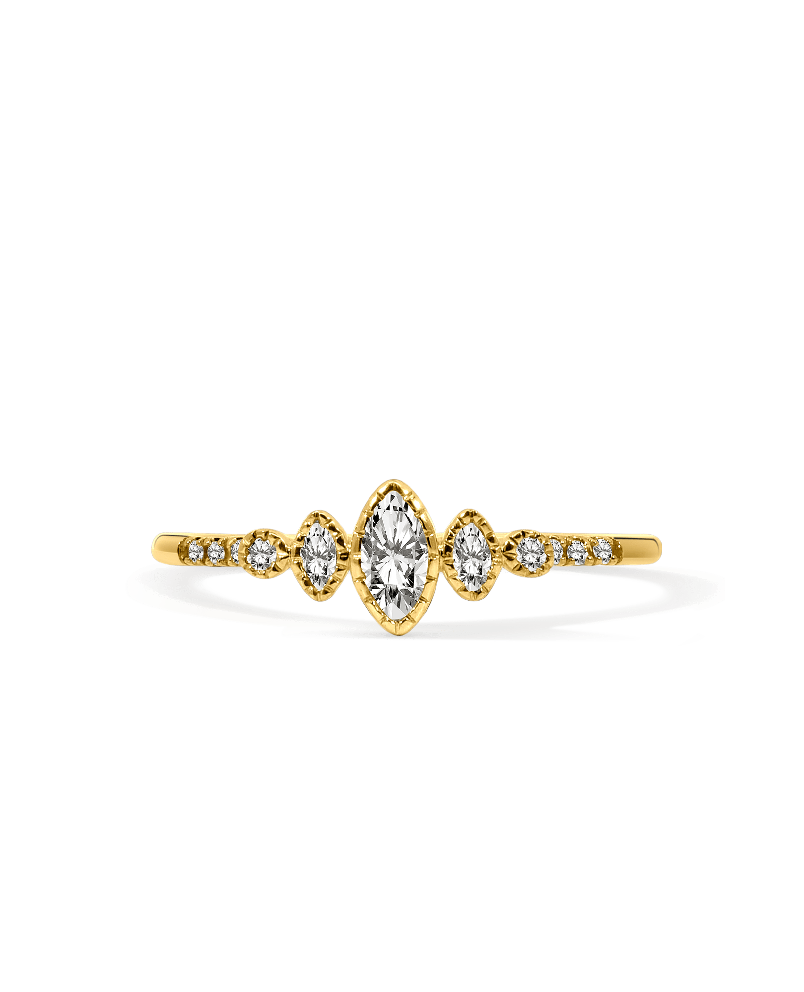 Marquise Graduated Ring .25 Carat TW Diamond | 10kt Yellow Gold