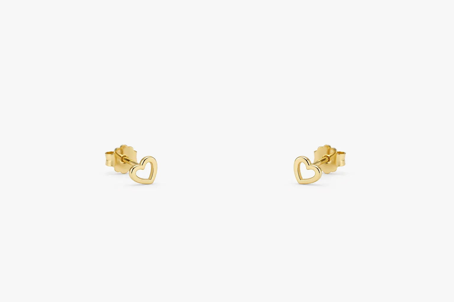 Mini Open Heart Earrings | 10kt Yellow Gold