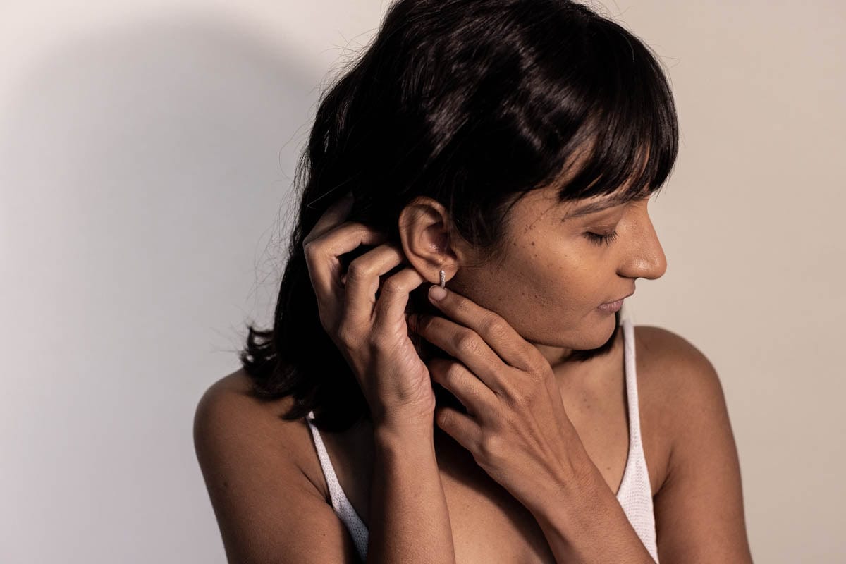 Mini Slim Pave Earrings .25 Carat TW Diamonds | 14kt White Gold