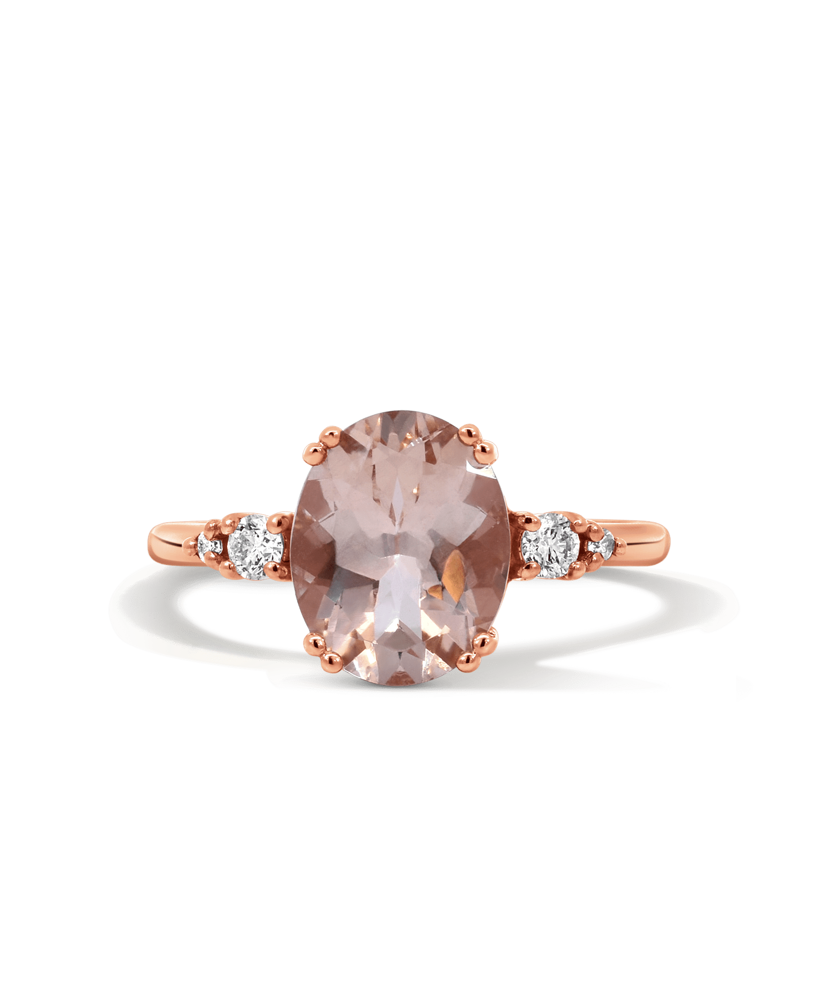 Morganite Ring & .15 Carat TW Diamond | 14kt Rose Gold