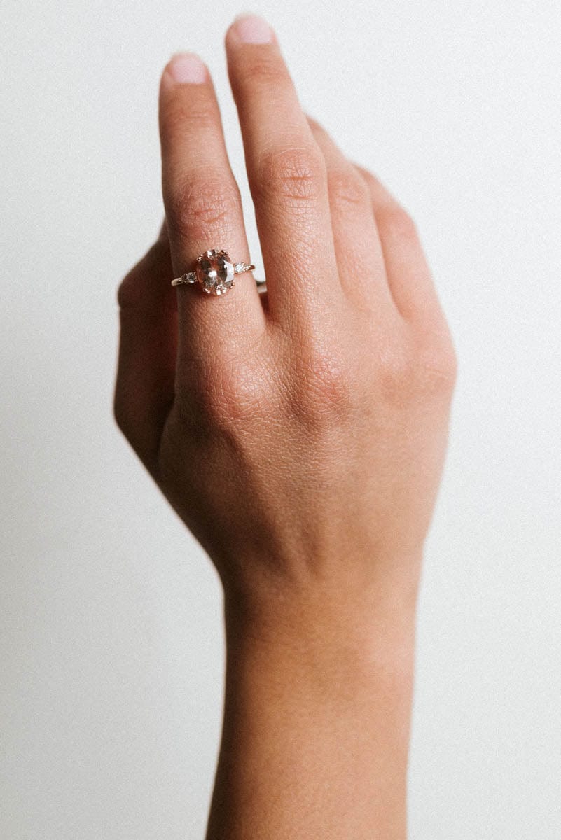 Morganite Ring & .15 Carat TW Diamond | 14kt Rose Gold