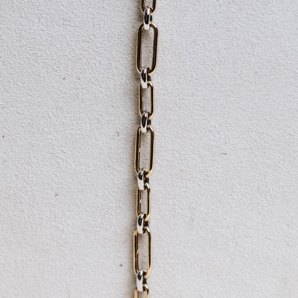 Paperclip Bracelet | 10KT Yellow/White Gold