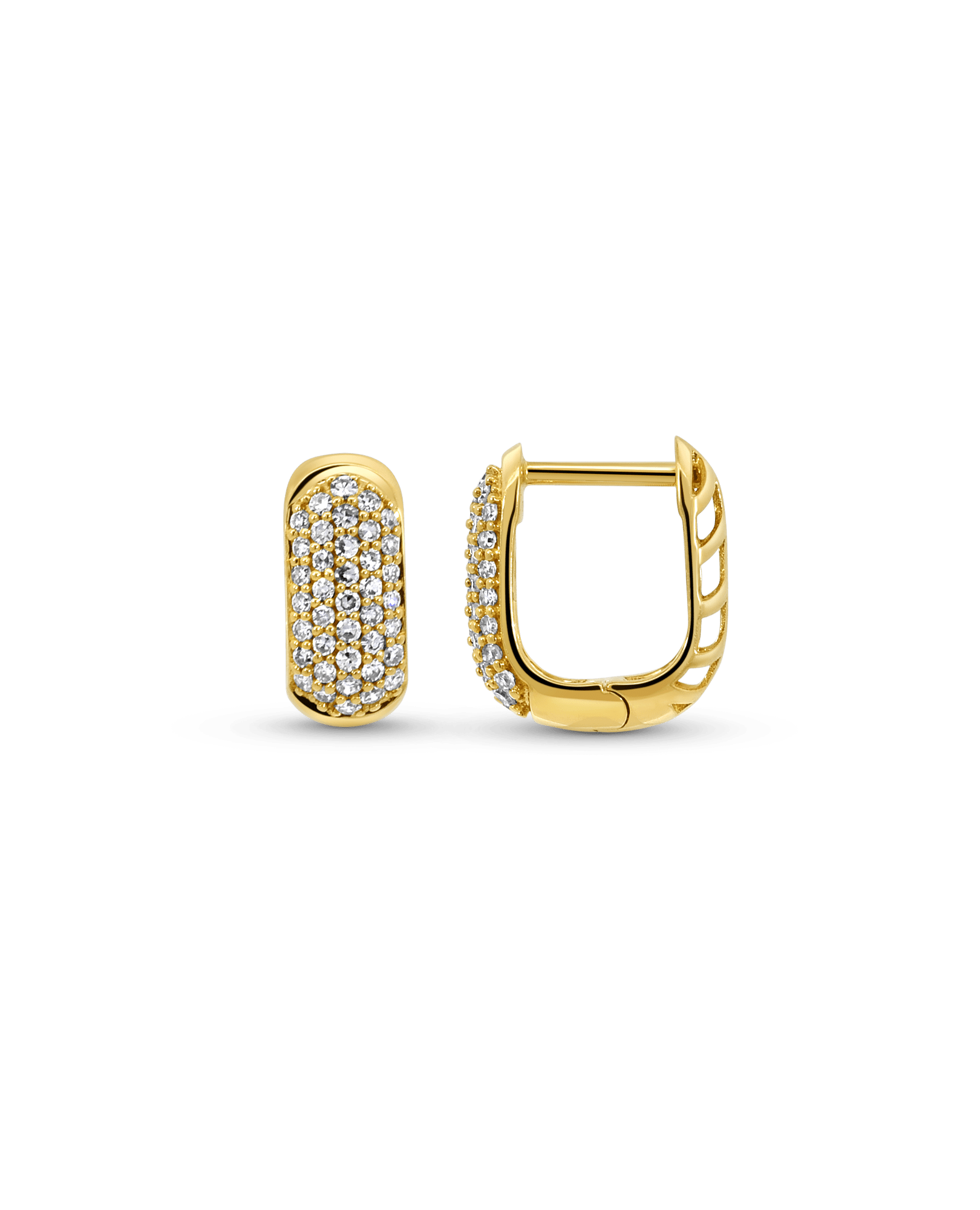 Pave Huggie Earrings .33 Carat TW Diamonds | 10kt Yellow Gold