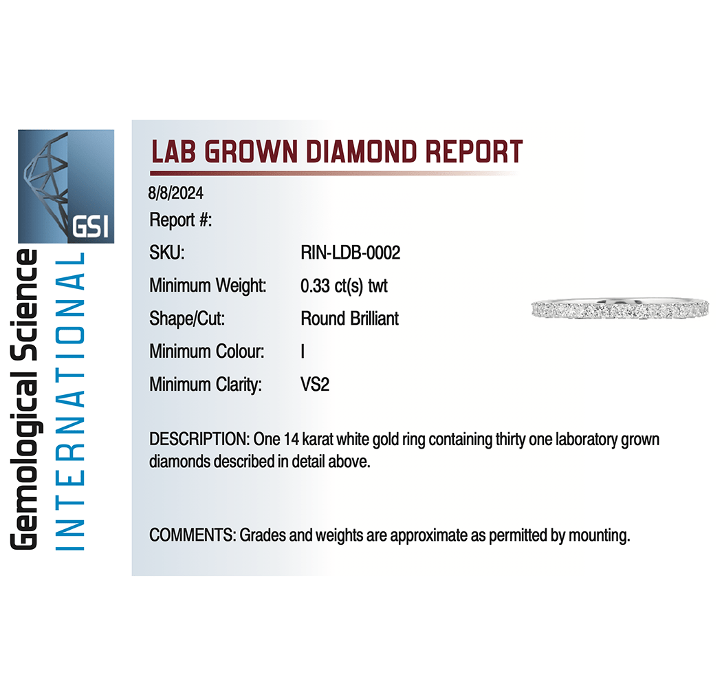 Pave Wedding band .33 Carat TW Lab-grown Diamond | 14kt White Gold