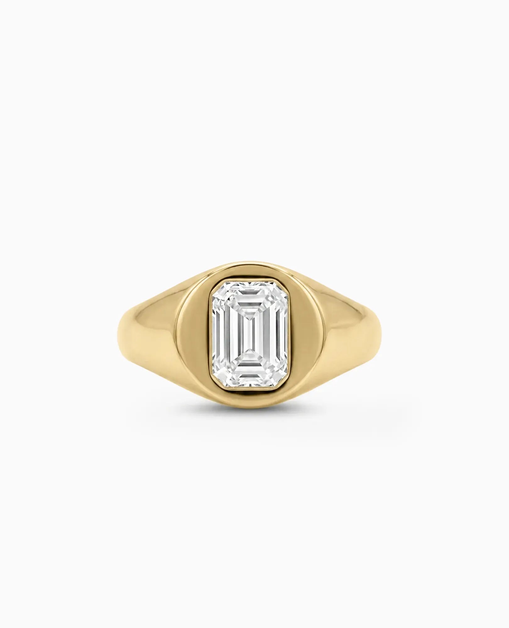 Pinky Ring 1.3 Carat TW Emerald Cut Lab-grown Diamond | 14kt Yellow Gold