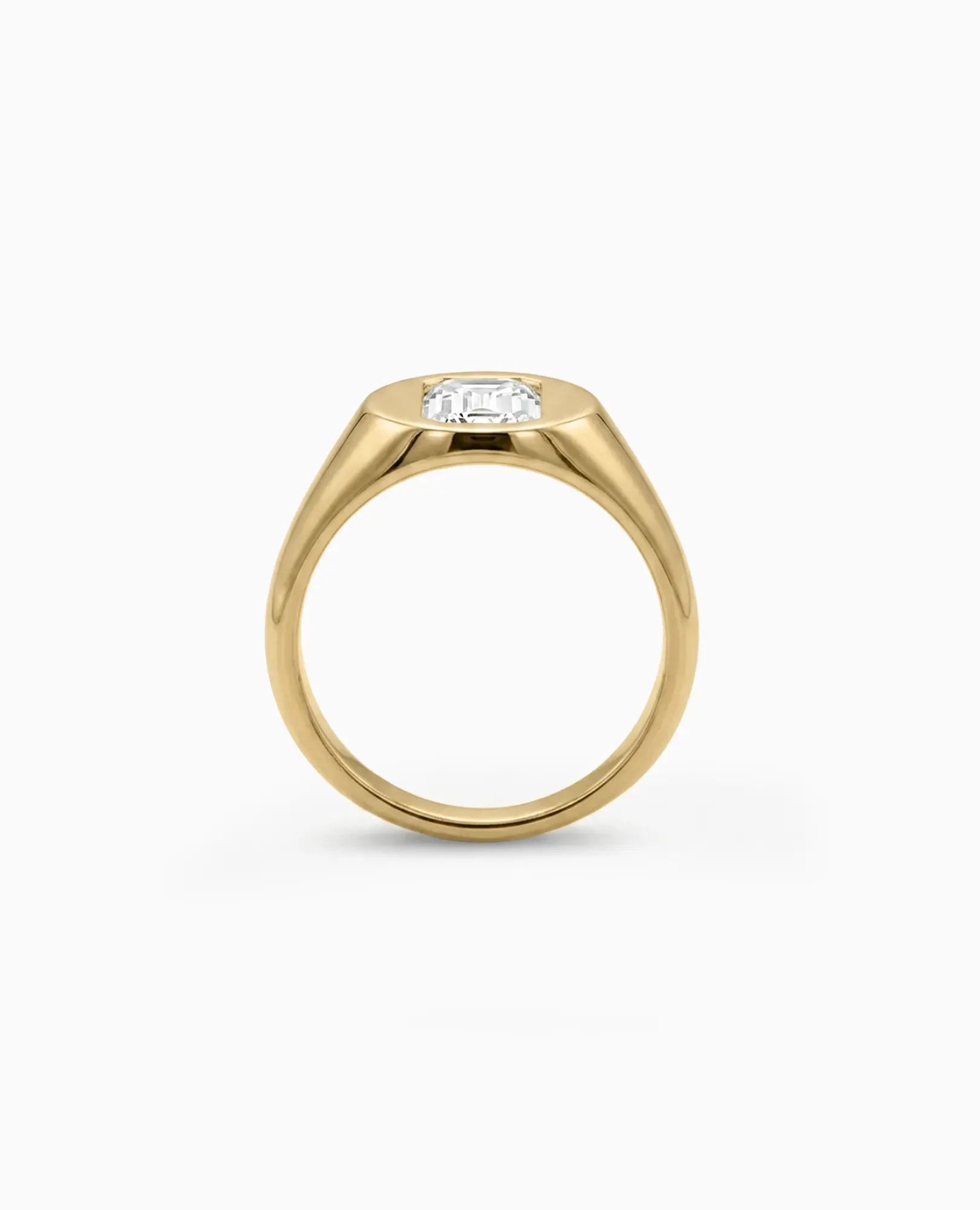 Pinky Ring 1.3 Carat TW Emerald Cut Lab-grown Diamond | 14kt Yellow Gold