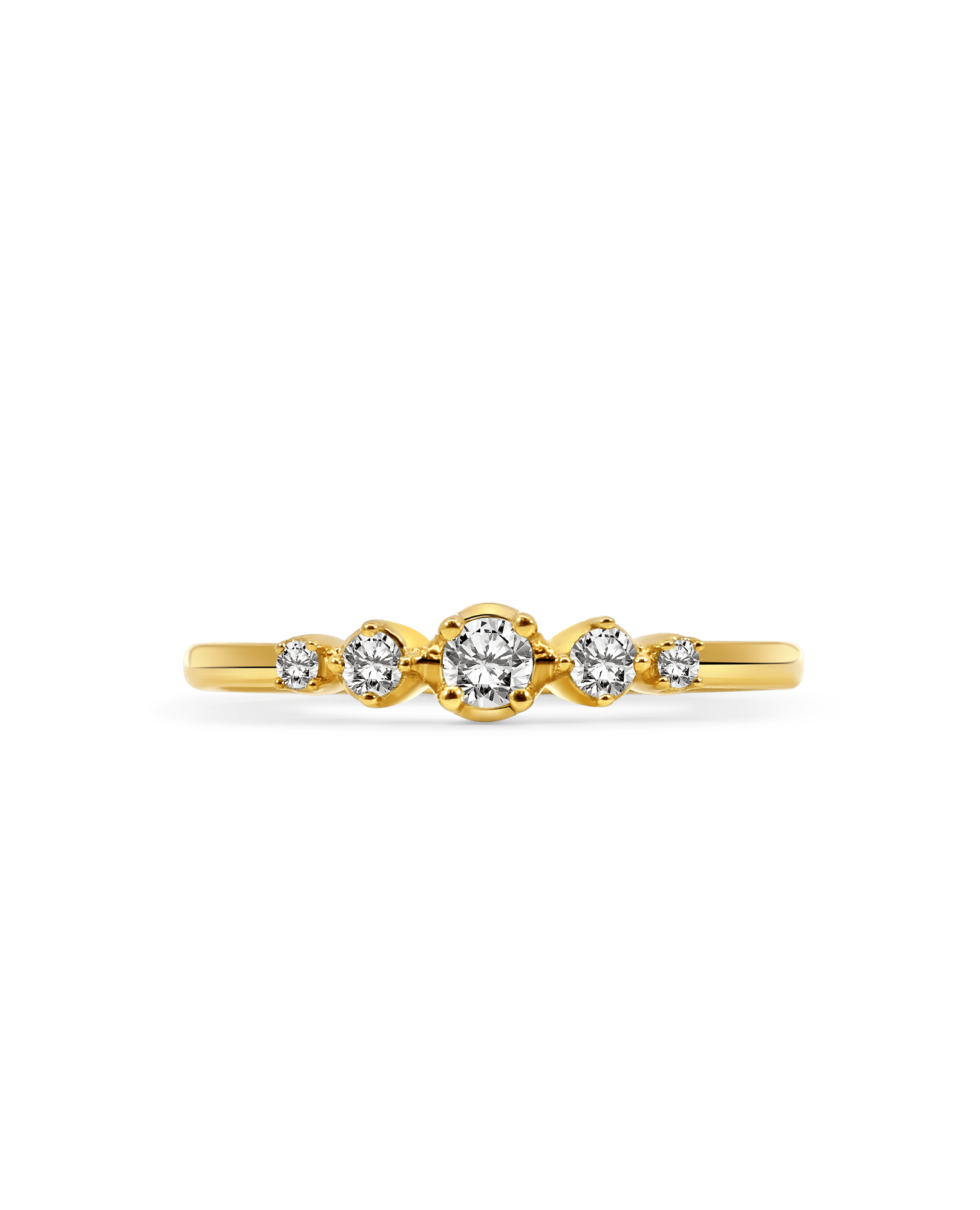 Round Graduated Ring .20 Carat TW Diamond | 10kt Yellow Gold