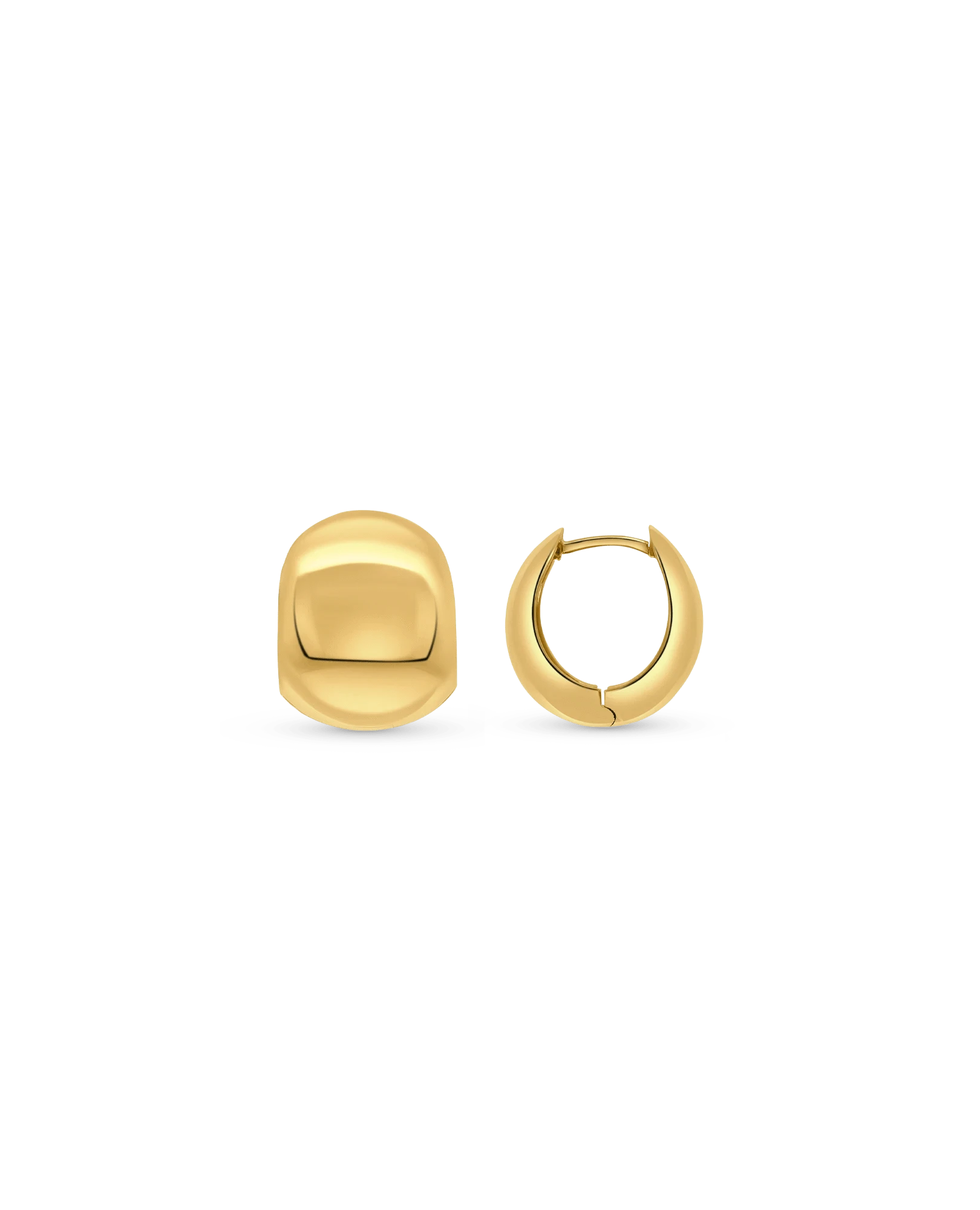 Round Hoop Earrings 16X13MM | 10kt Yellow Gold