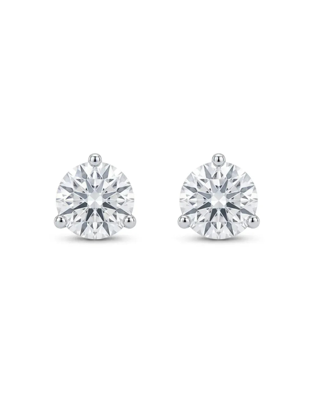 Round Martini Stud Earrings with 2.00 Carat TW of Lab Grown Diamonds | 10kt White Gold