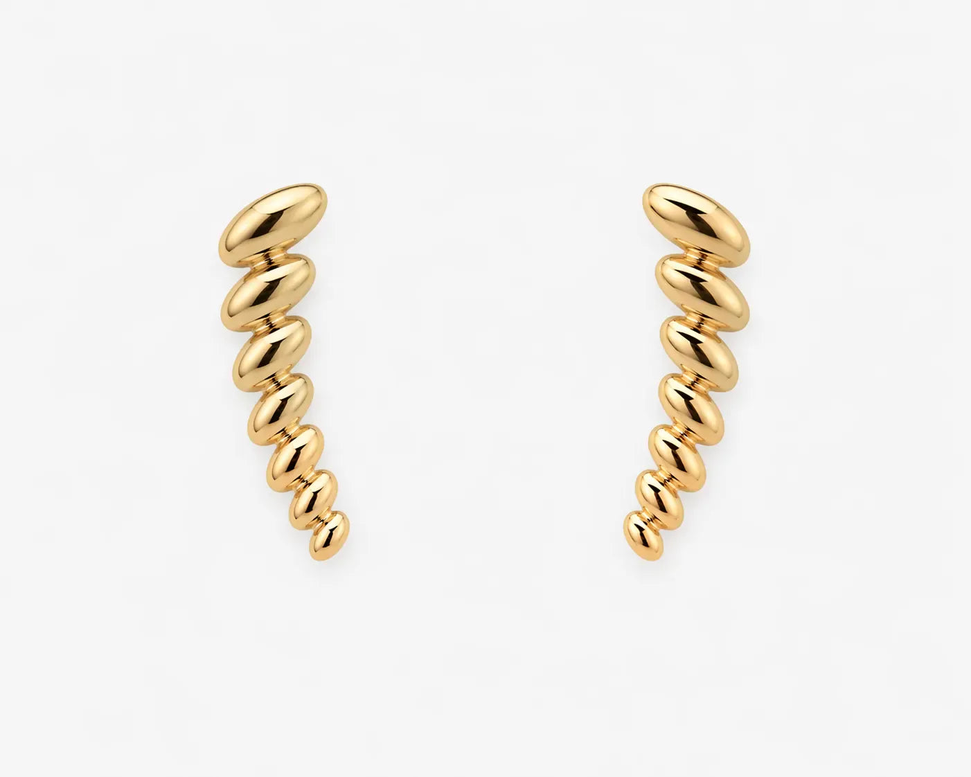 Slanted Crawler Earrings | 14kt Yellow Gold