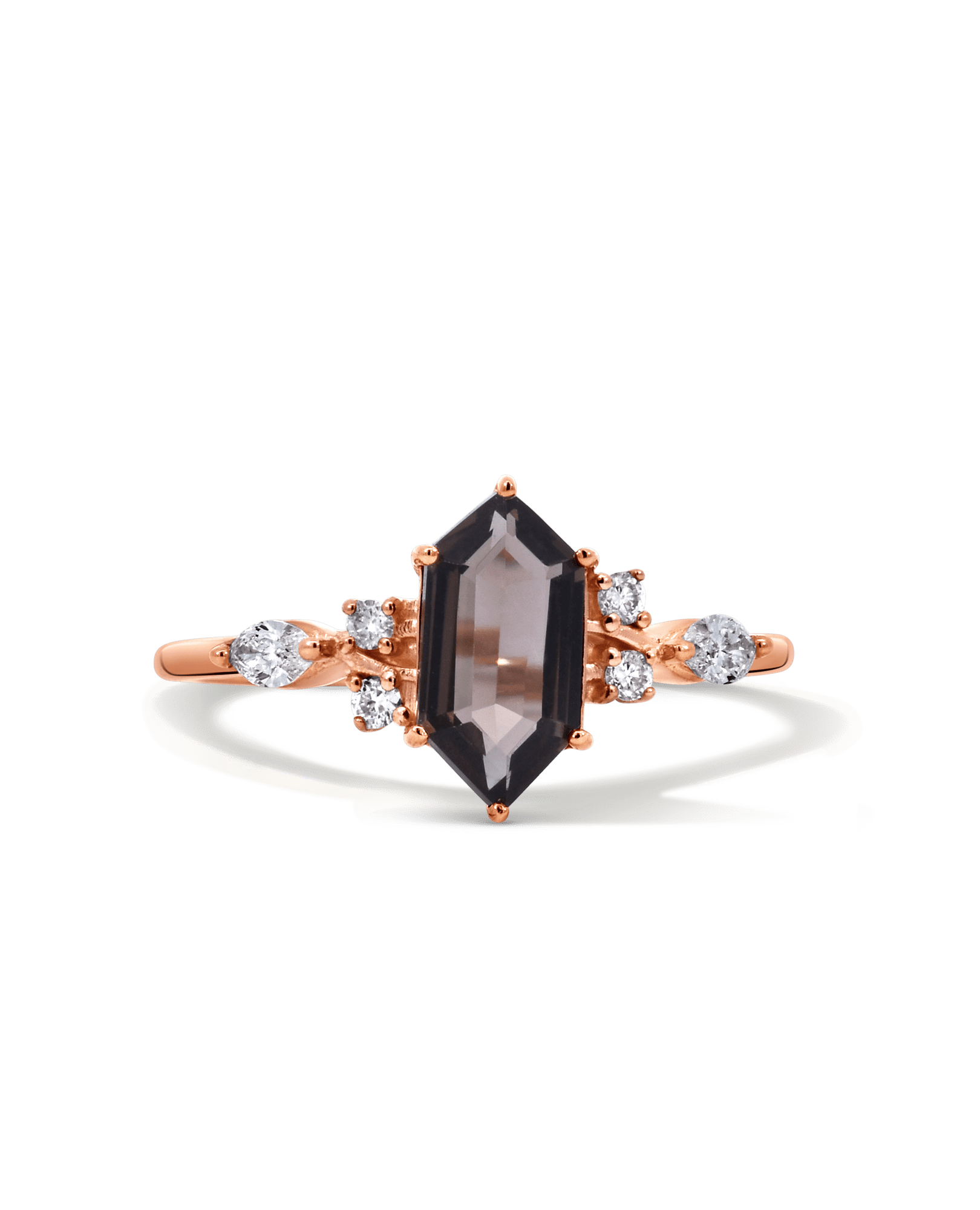 Smoky Quartz Ring & .32 Carat TW Diamond | 14kt Rose Gold