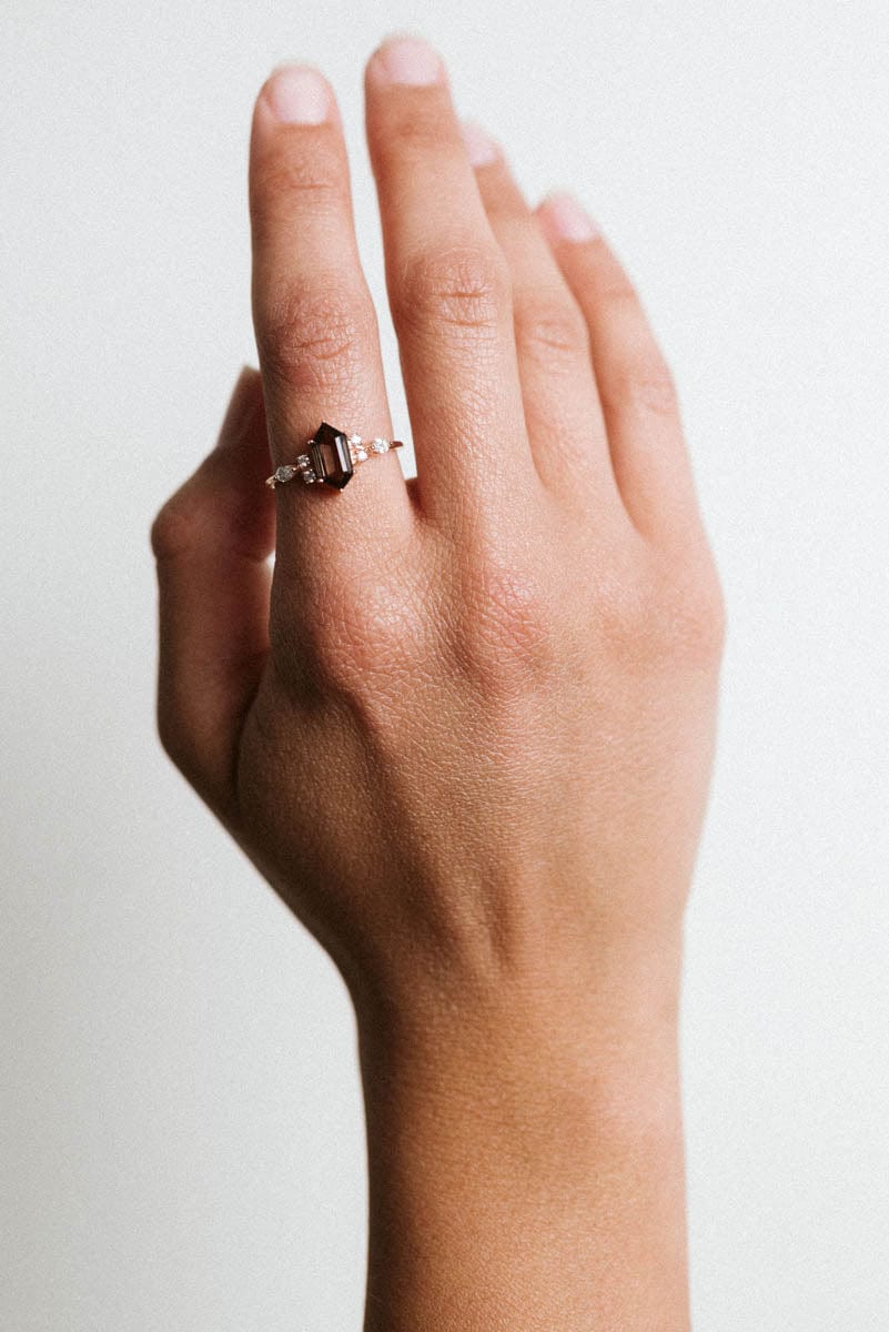 Smoky Quartz Ring & .32 Carat TW Diamond | 14kt Rose Gold