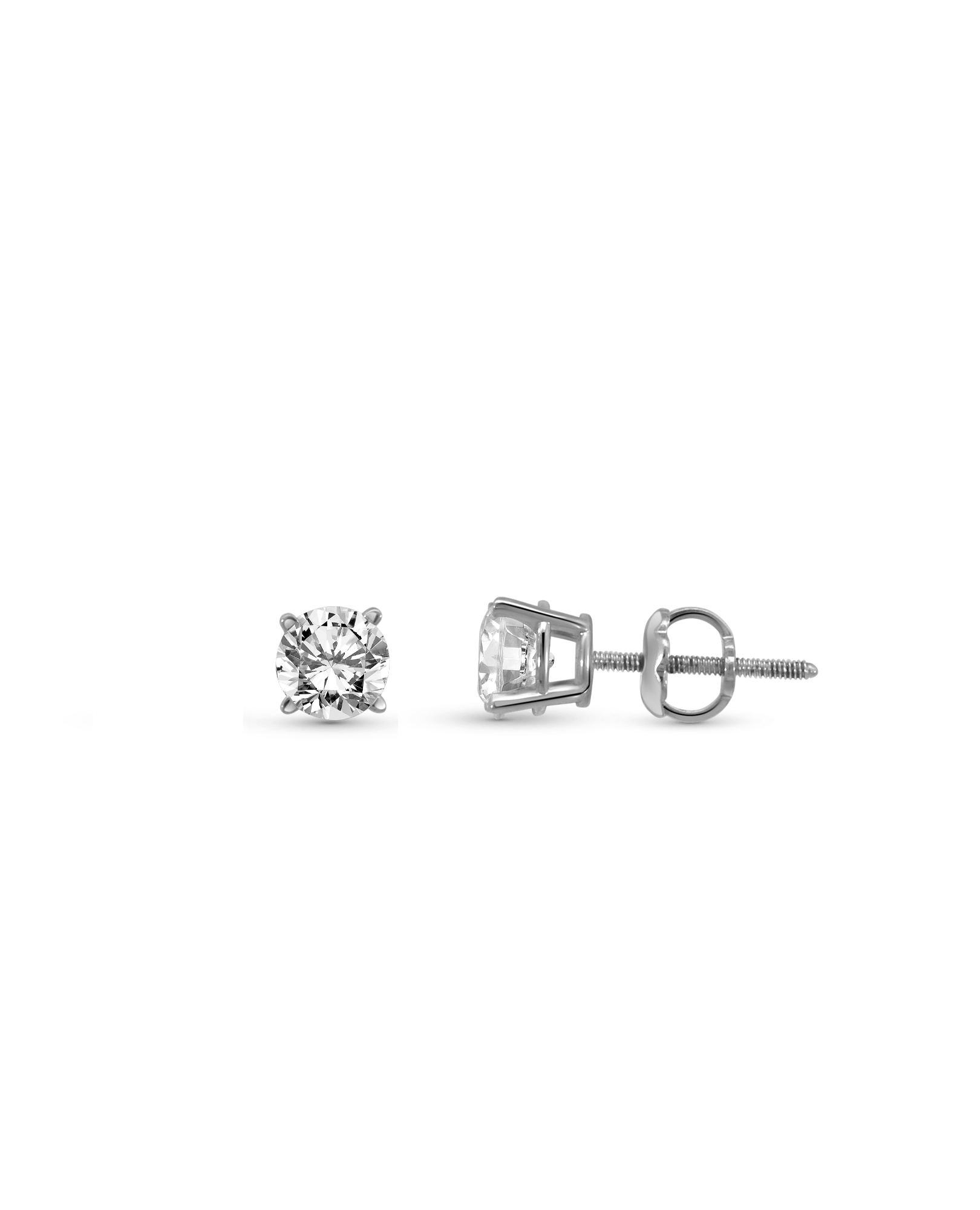 Solitaire Earrings 1.00 Carat TW Lab-grown Diamonds | 14kt White Gold