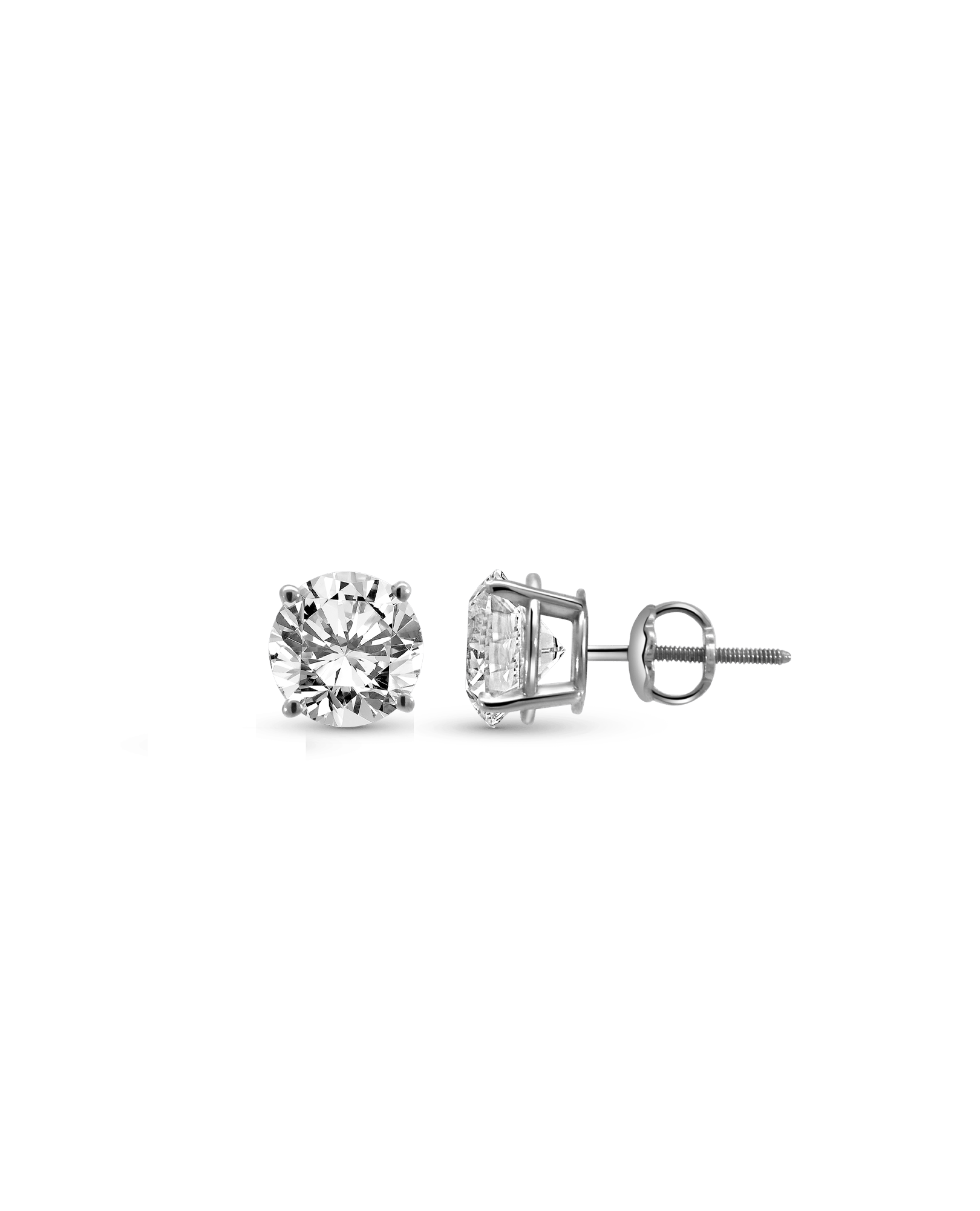 Solitaire Earrings 3.00 Carat TW Lab-grown Diamonds | 14kt White Gold