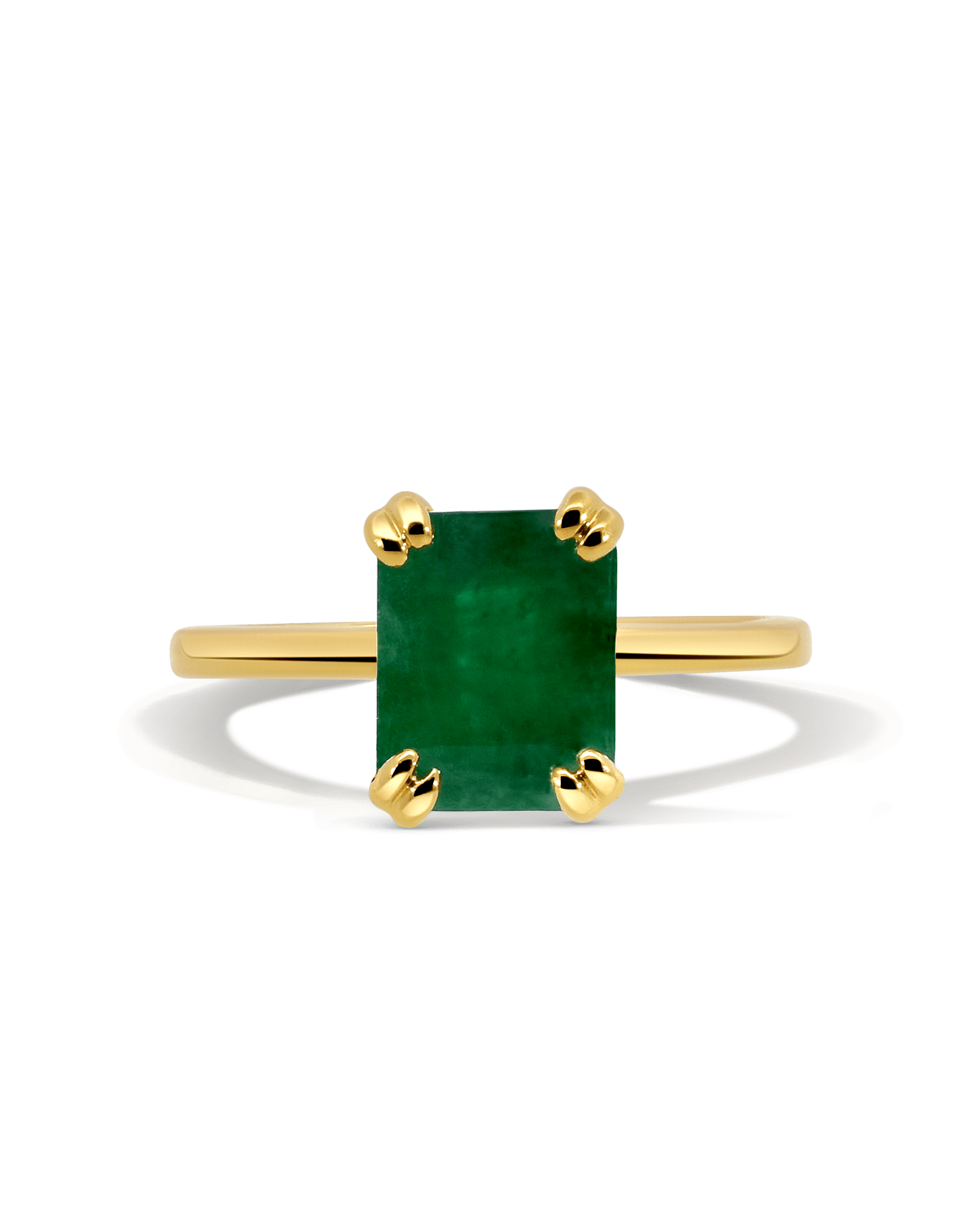 Solitaire Emerald Ring | 14kt Yellow Gold