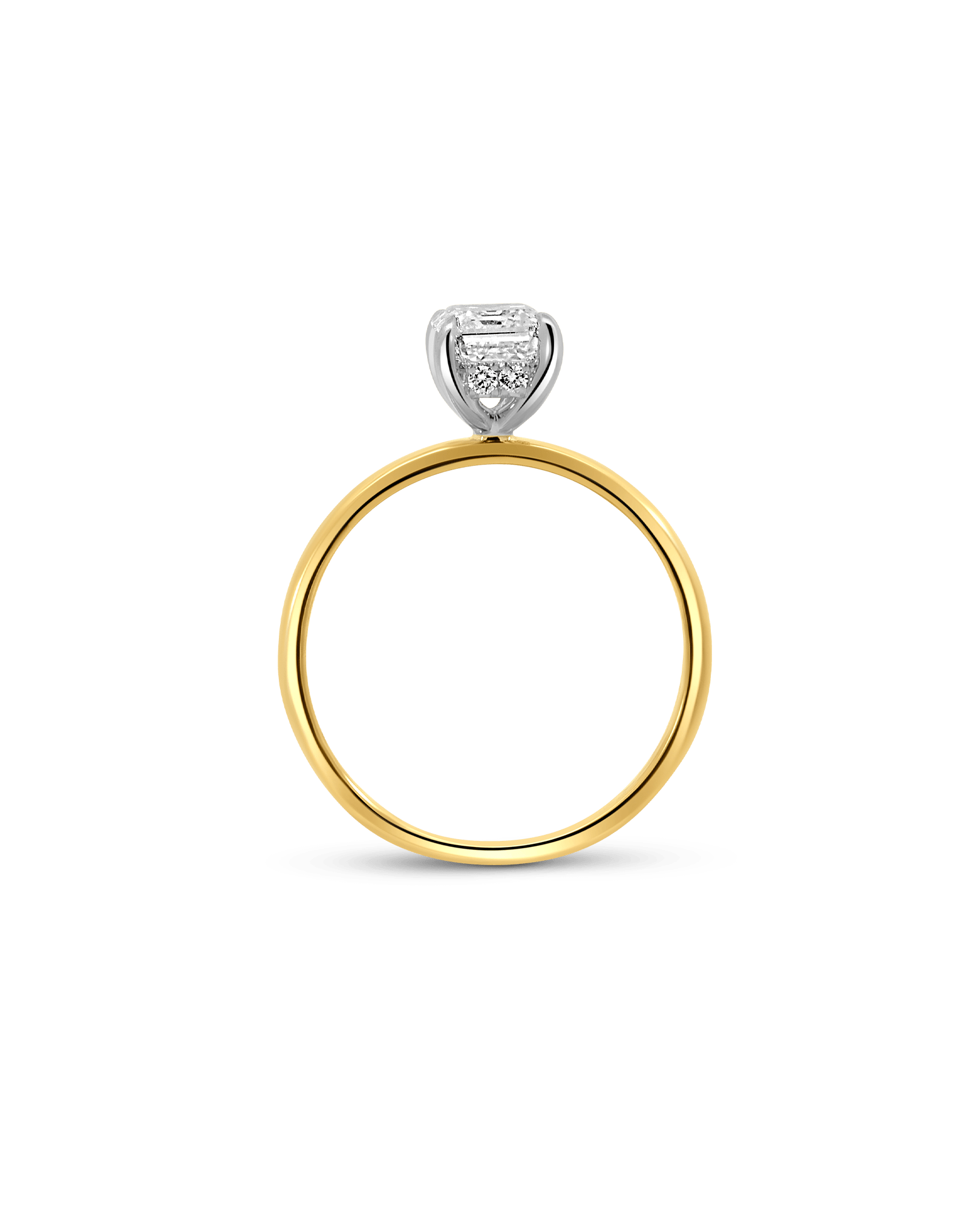 Solitaire Engagement Ring 1.33 Carat TW Lab-grown Emerald Cut Diamond | 14kt Yellow Gold