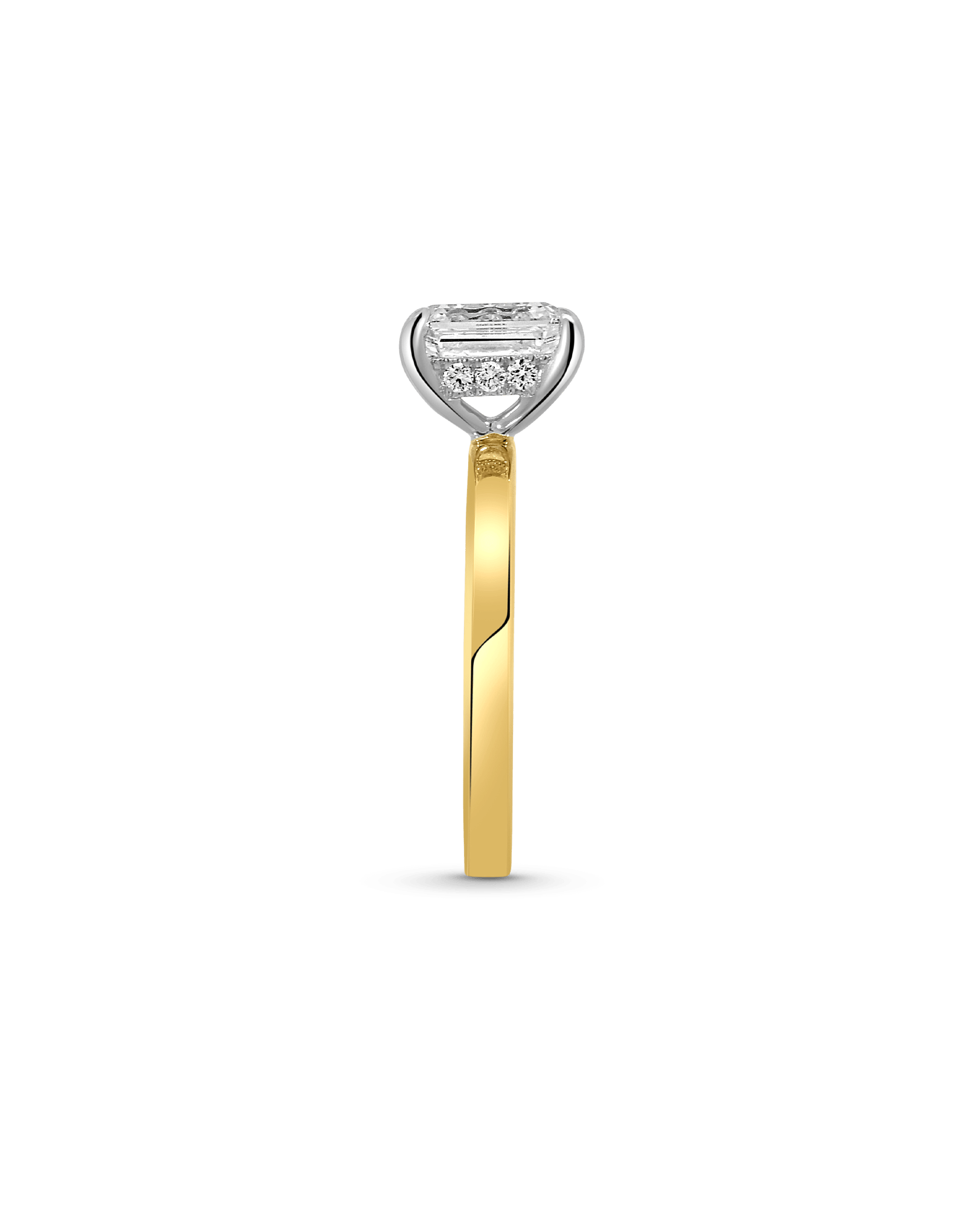 Solitaire Engagement Ring 1.33 Carat TW Lab-grown Emerald Cut Diamond | 14kt Yellow Gold