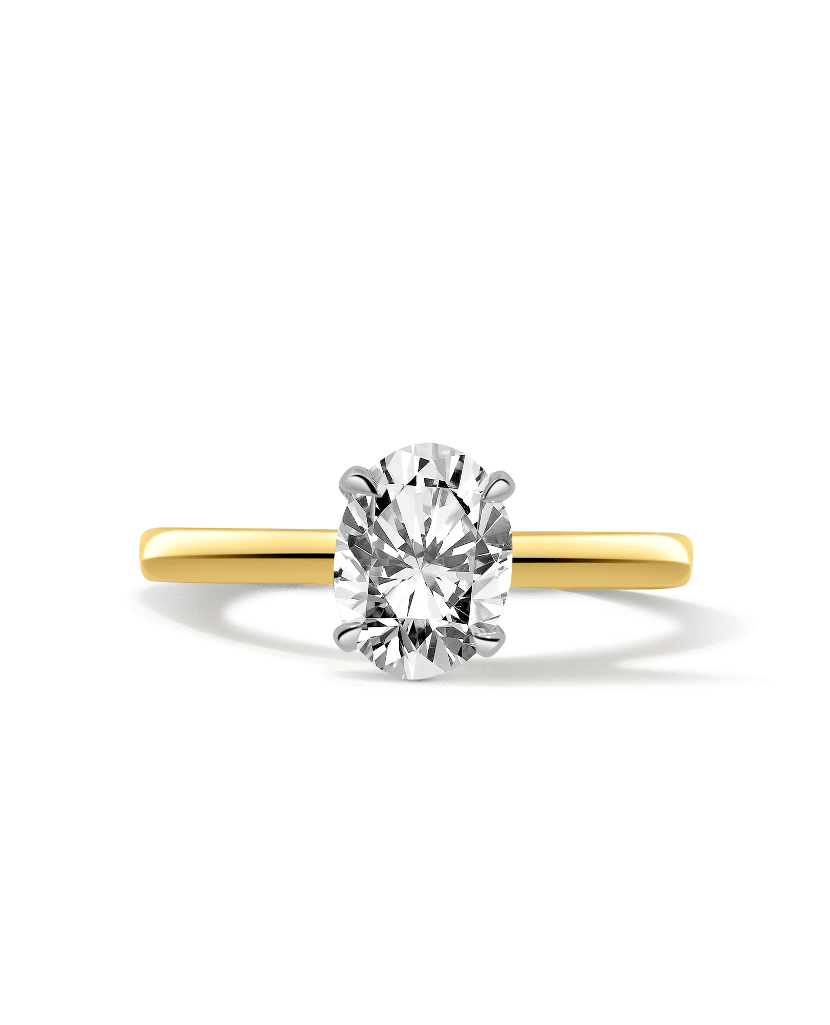 Solitaire Engagement Ring 1.33 Carat TW Lab-grown Oval Diamond | 14kt Yellow Gold